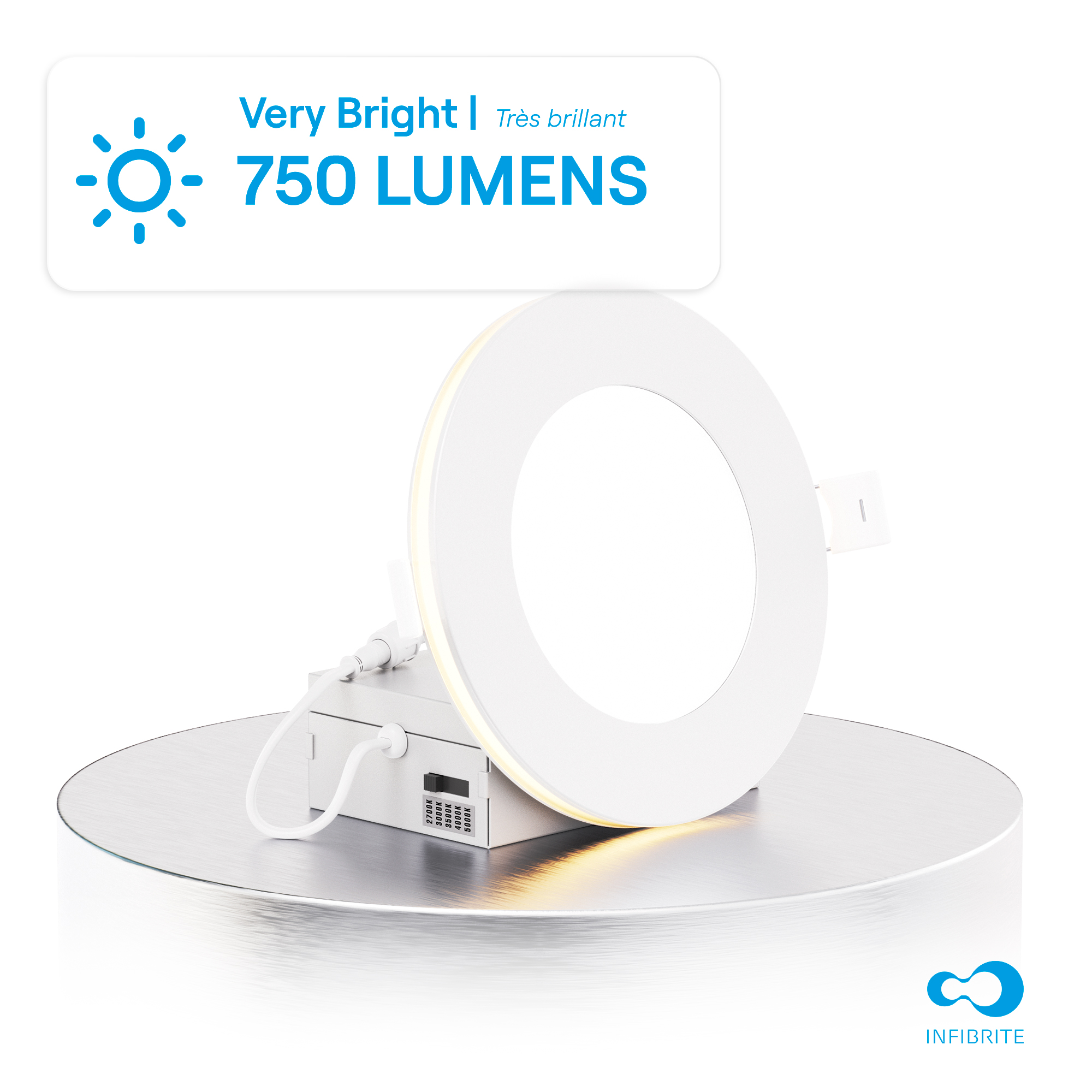 4 In Slim Recessed LED Downlight with Night Light 5CCT Selectable White New Construction 9 Watt 750LM Triac Dimmable