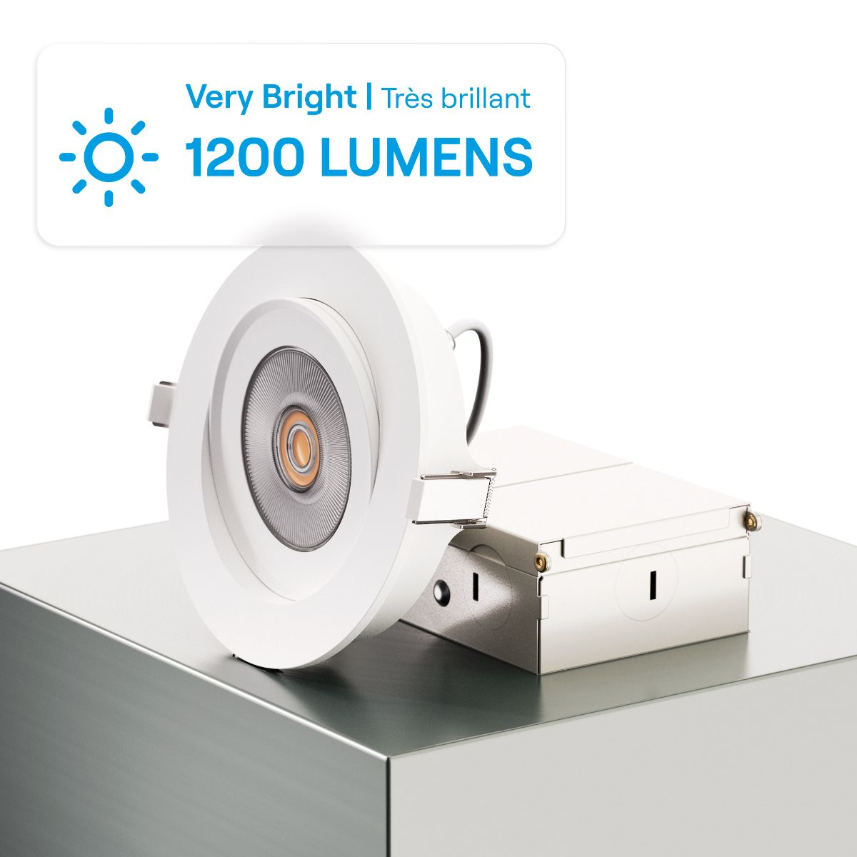 360 Degree Gimbal 4 Inch 5CCT Selectable White New Construction 12 Watt 1200LM Triac Dimmable LED Recessed Downllight
