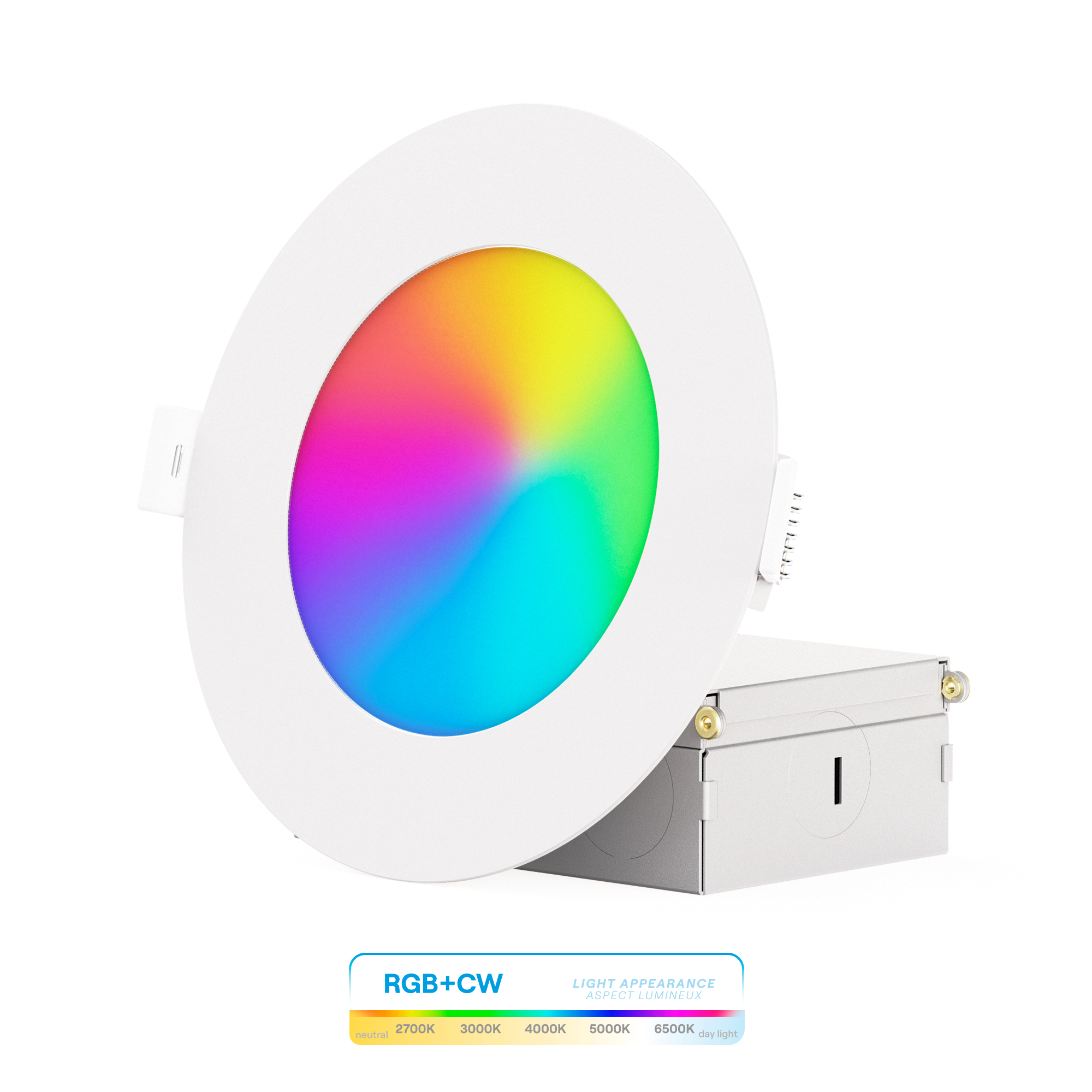 4 Inch WiFi Smart Ultra-Thin LED Recessed Ceiling Light 9W 810LM Dimmable with Junction Box, Easy Install, App & Voice Control, Alexa/Google Compatible, FCC, ETL, Energy Star, Wet Rated