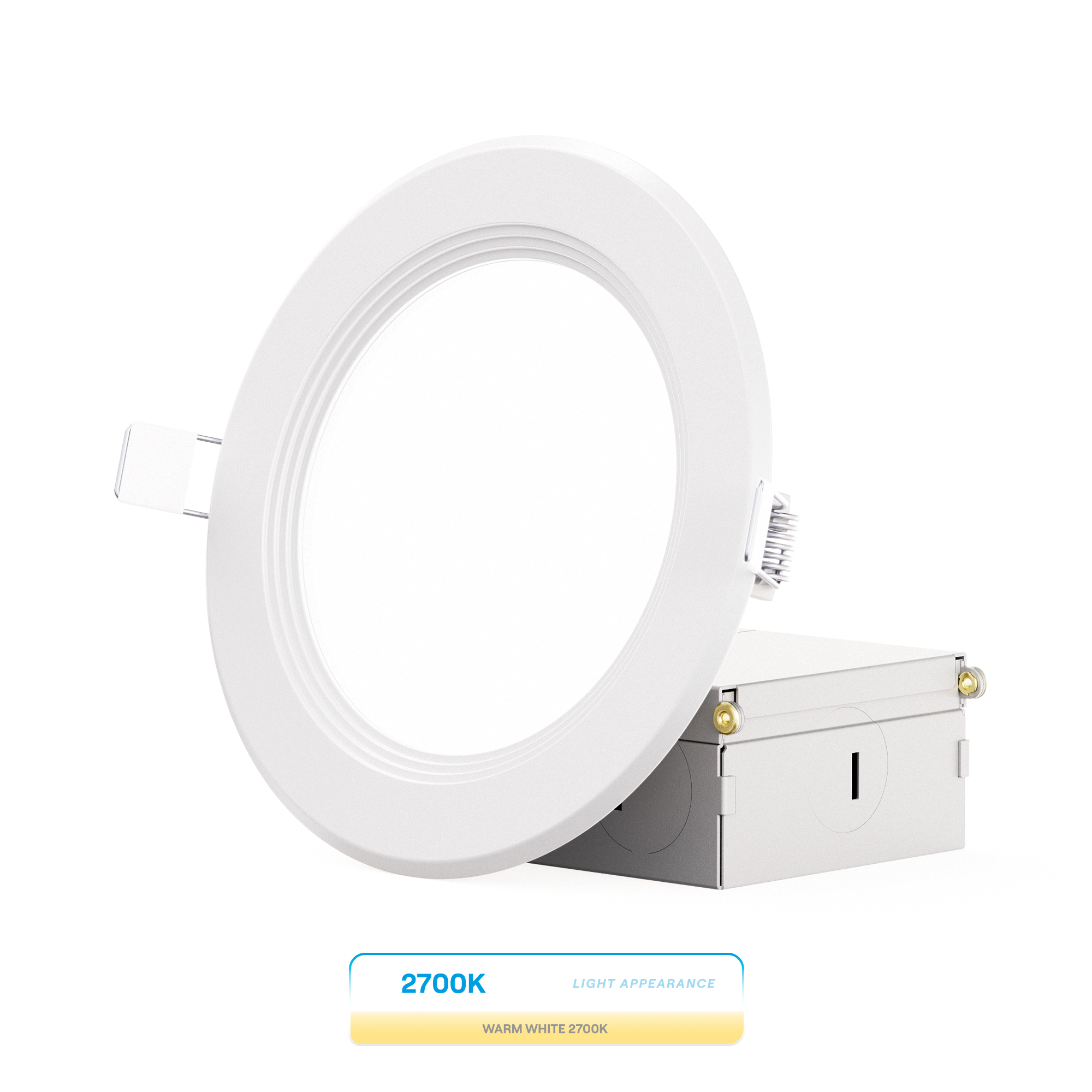 4 Inch Ultra-Thin Recessed LED Downlight, 9W 750LM, 2700K Soft White, White Trim, Baffle Trim, Wet Rated, Triac Dimmable, ETL, FCC, Energy Star, (6 Pack)