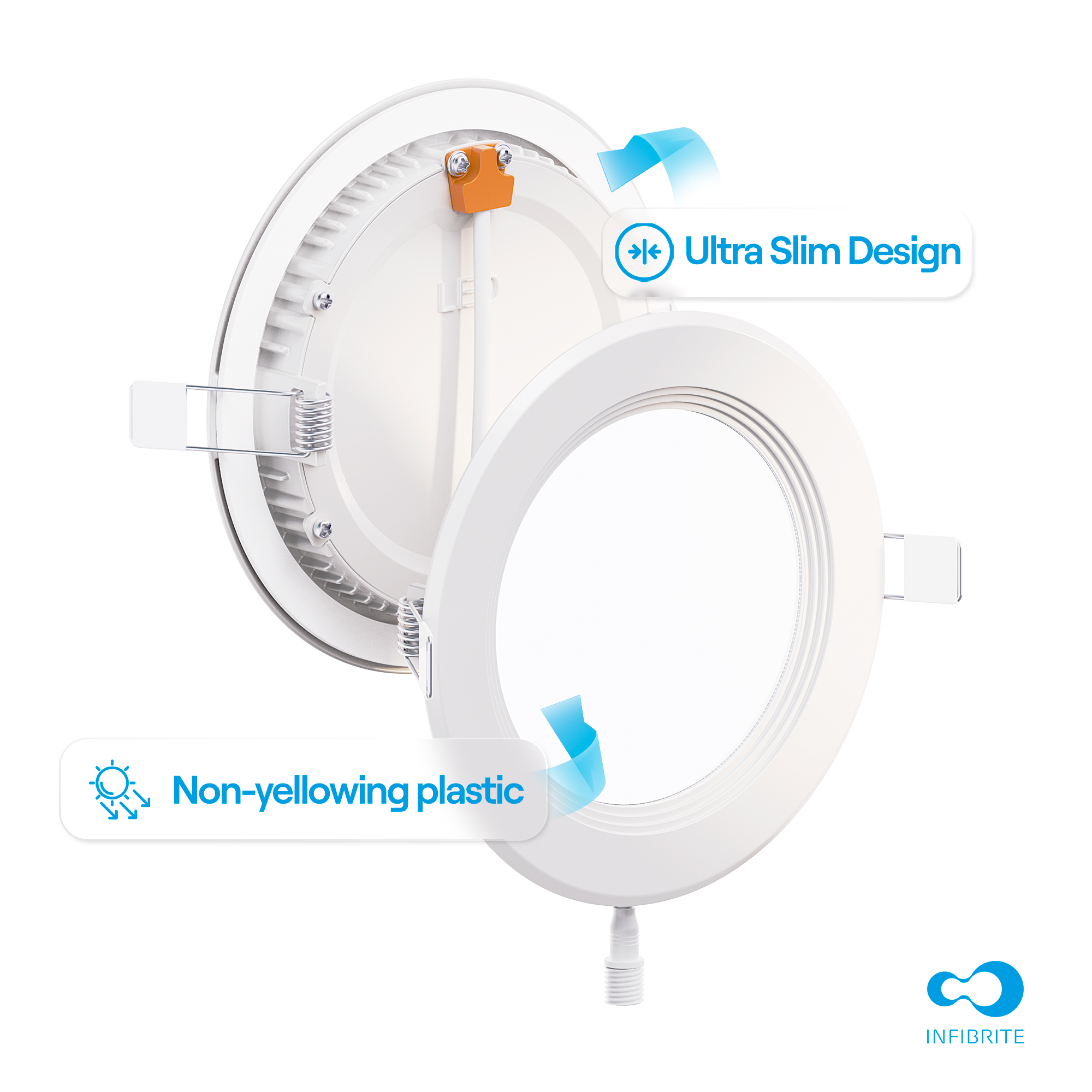 4 Inch Ultra-Thin Recessed LED Downlight, 9W 750LM, 4000K Cool White, White Trim, Baffle Trim, Wet Rated, Triac Dimmable, ETL, FCC, Energy Star, (12 Pack) thumbnail 8