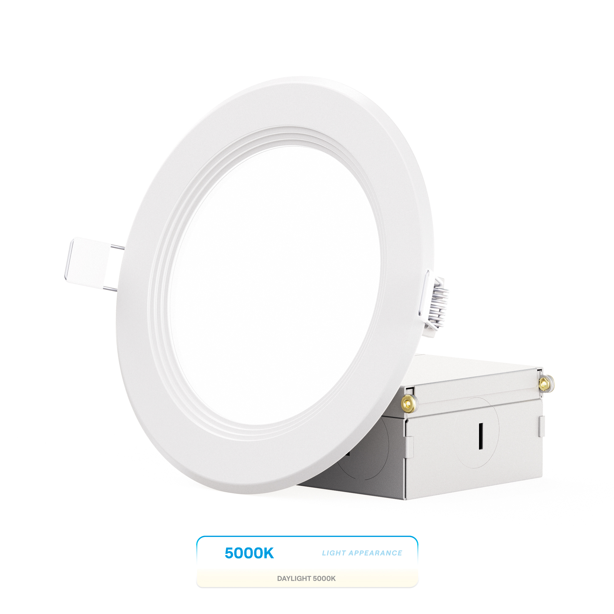 4 Inch Ultra-Thin Recessed LED Downlight, 9W 750LM, 5000K Daylight, White Trim, Baffle Trim, Wet Rated, Triac Dimmable, ETL, FCC, Energy Star