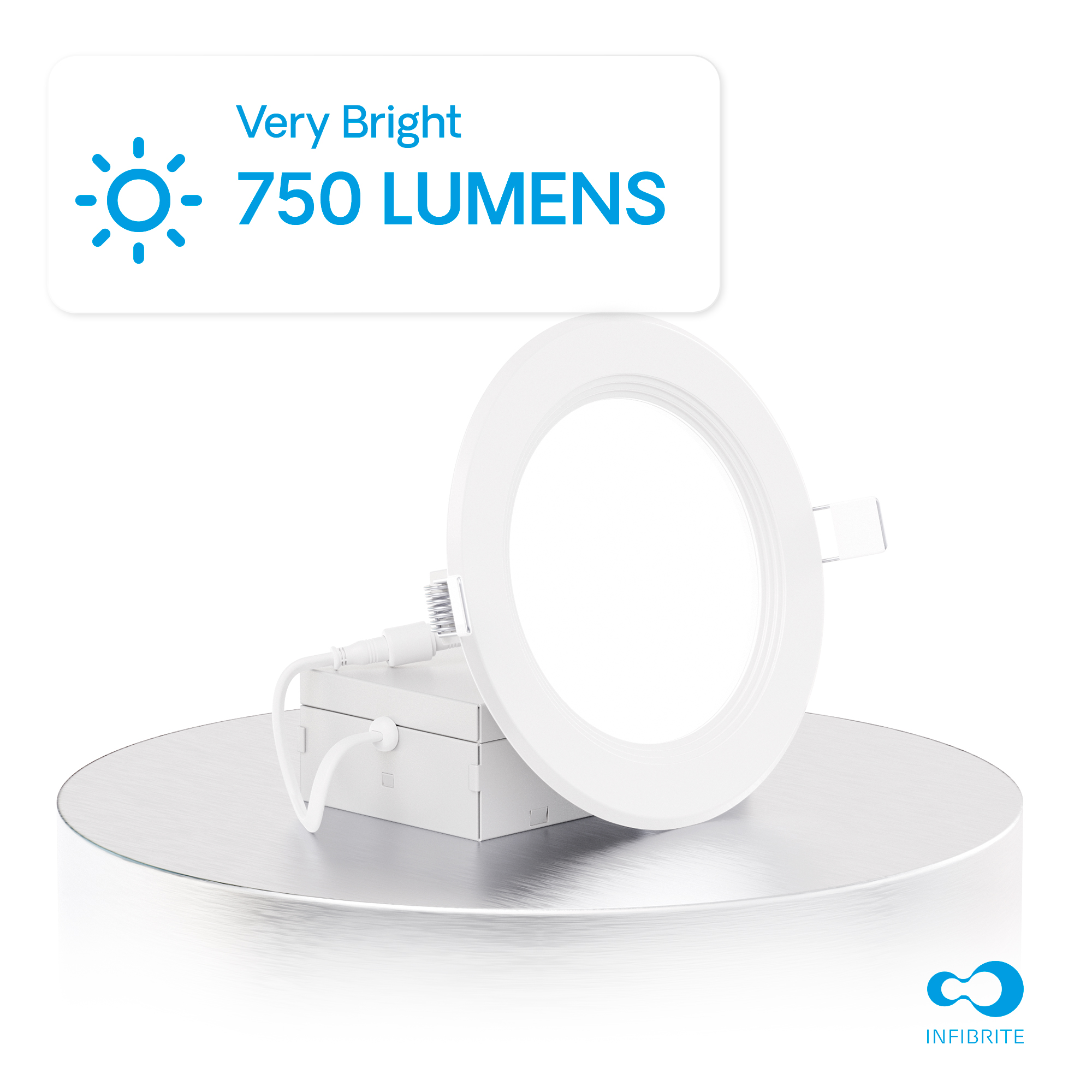 4 Inch Ultra-Thin Recessed LED Downlight, 9W 750LM, 5000K Daylight, White Trim, Baffle Trim, Wet Rated, Triac Dimmable, ETL, FCC, Energy Star