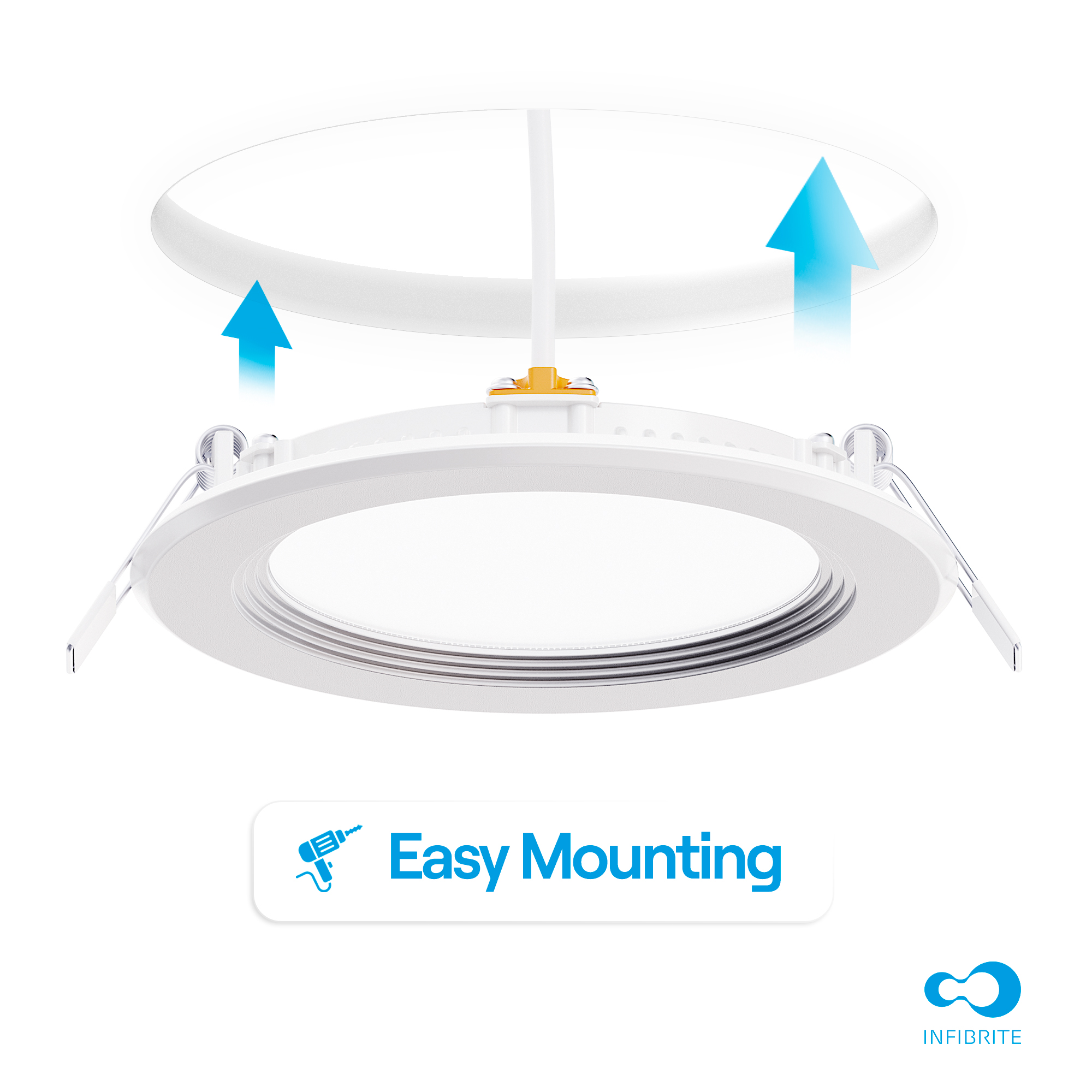 4 Inch Ultra-Thin Recessed LED Downlight, 9W 750LM, 3CCT Selectable, White Trim, Baffle Trim, Wet Rated, Triac Dimmable, ETL, FCC, Energy Star, (6 Pack) thumbnail 7