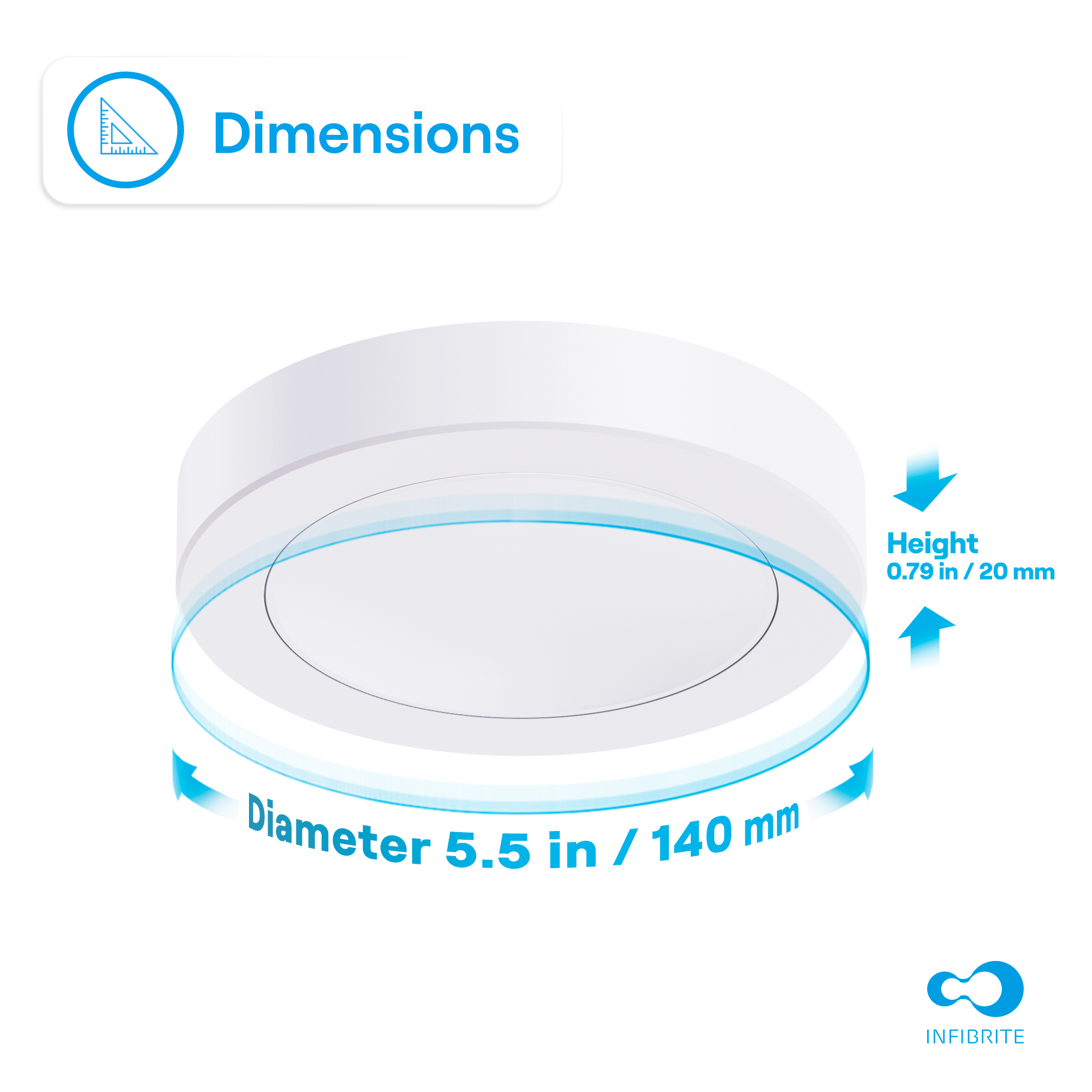 Surface Mount LED Ceiling Light, 10W 800LM, 5CCT Selectable, Wet Rated, Triac Dimmable, ETL, FCC, Energy Star thumbnail 8