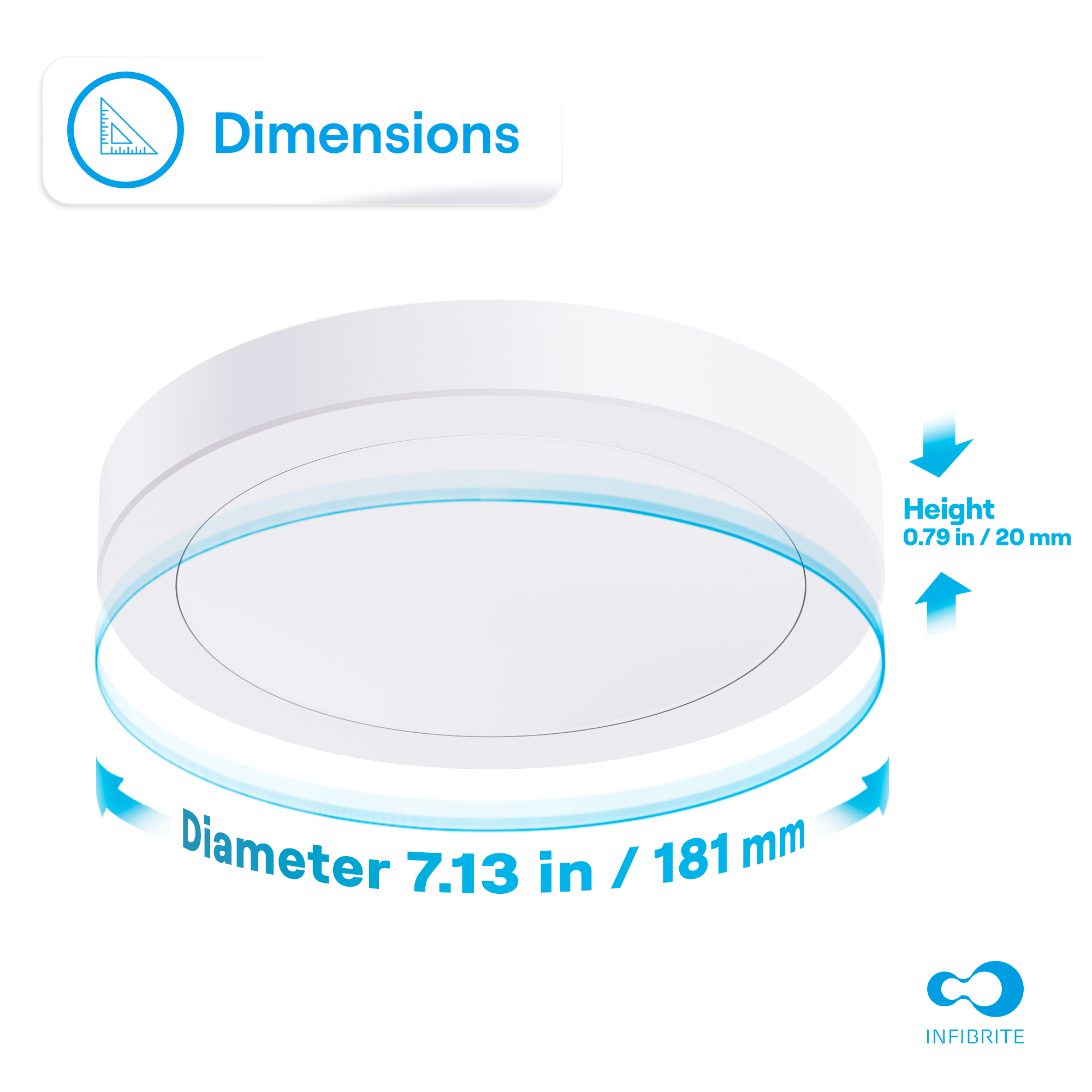 Surface Mount LED Ceiling Light, 15W 1,200LM, 5CCT Selectable, Wet Rated, Triac Dimmable, ETL, FCC, Energy Star thumbnail 8