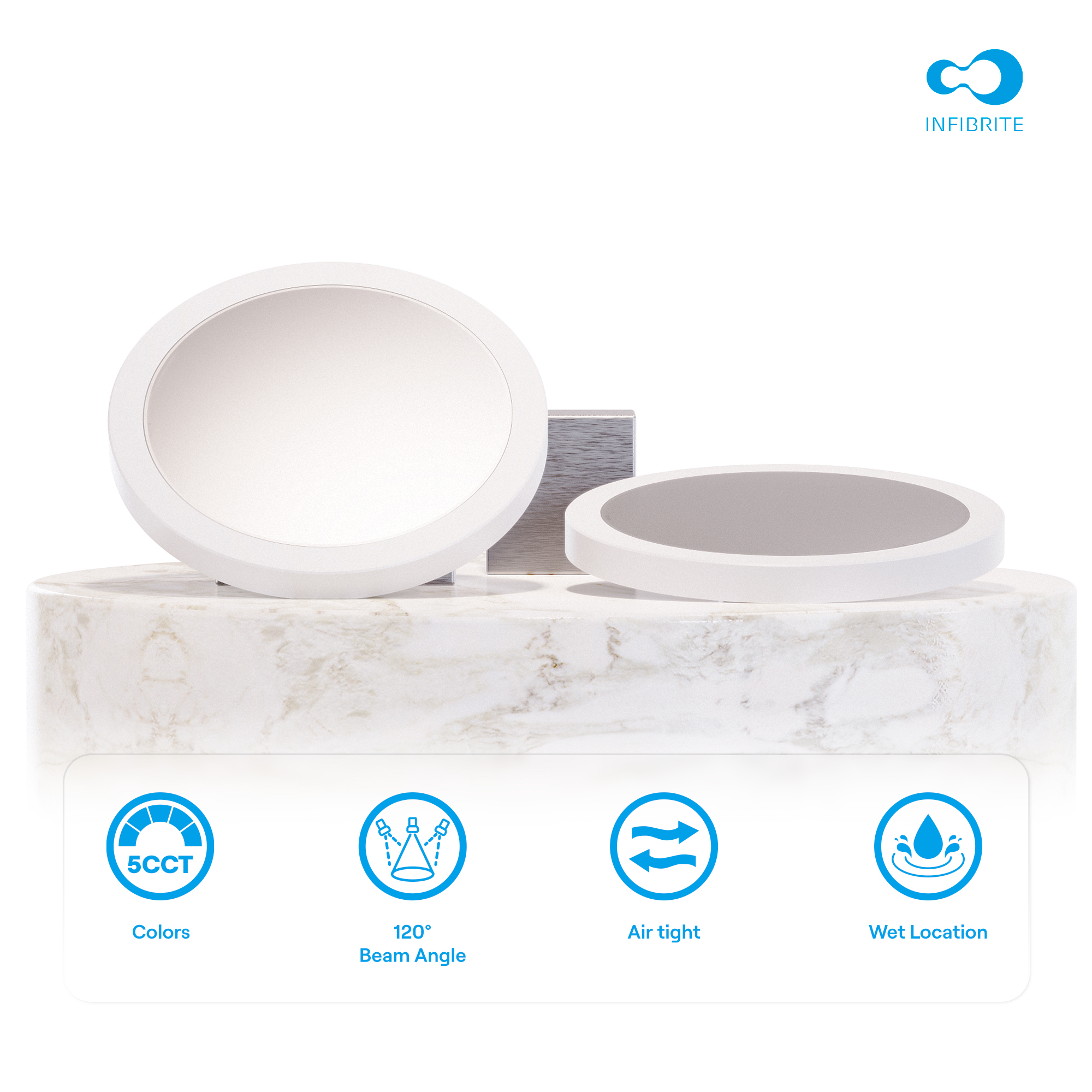 Surface Mount LED Ceiling Light, 18W 1,440LM, 5CCT Selectable, Wet Rated, Triac Dimmable, ETL, FCC, Energy Star thumbnail 5