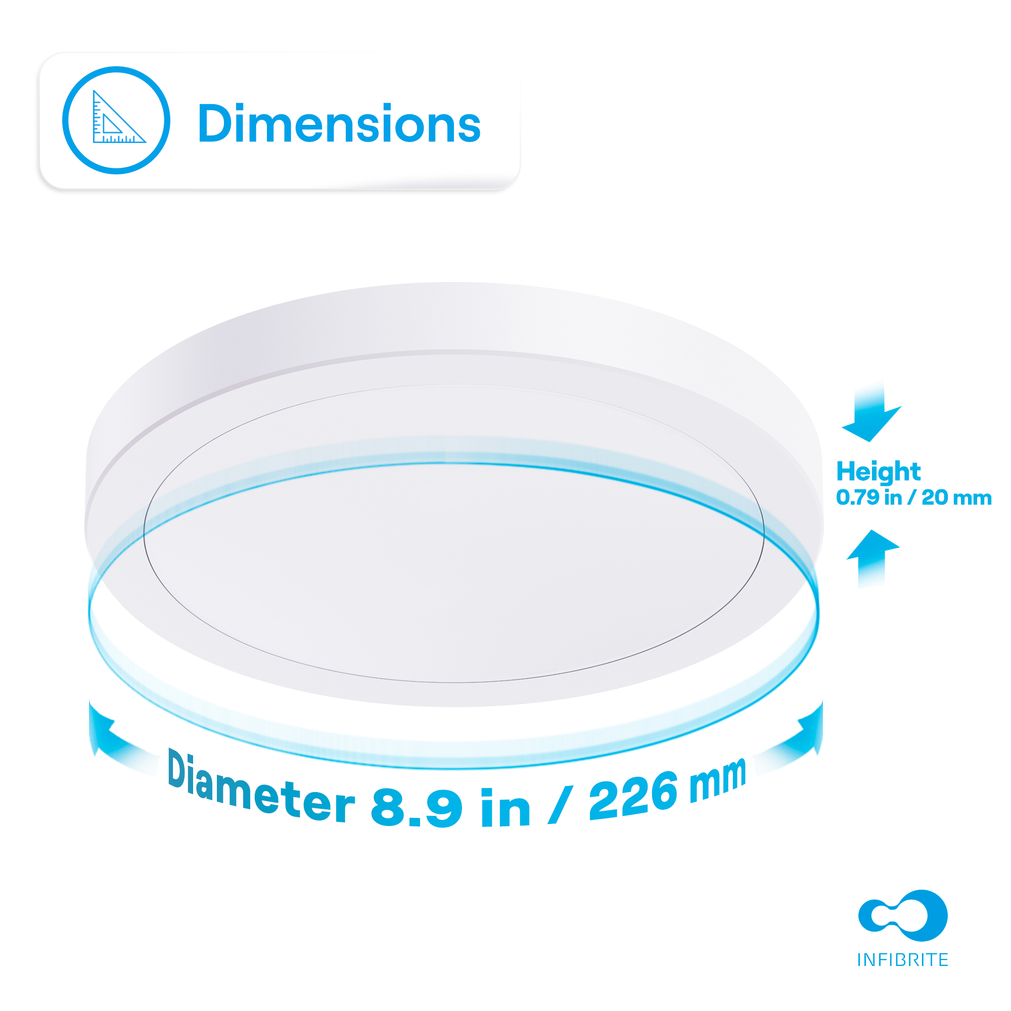 Surface Mount LED Ceiling Light, 18W 1,440LM, 5CCT Selectable, Wet Rated, Triac Dimmable, ETL, FCC, Energy Star thumbnail 8