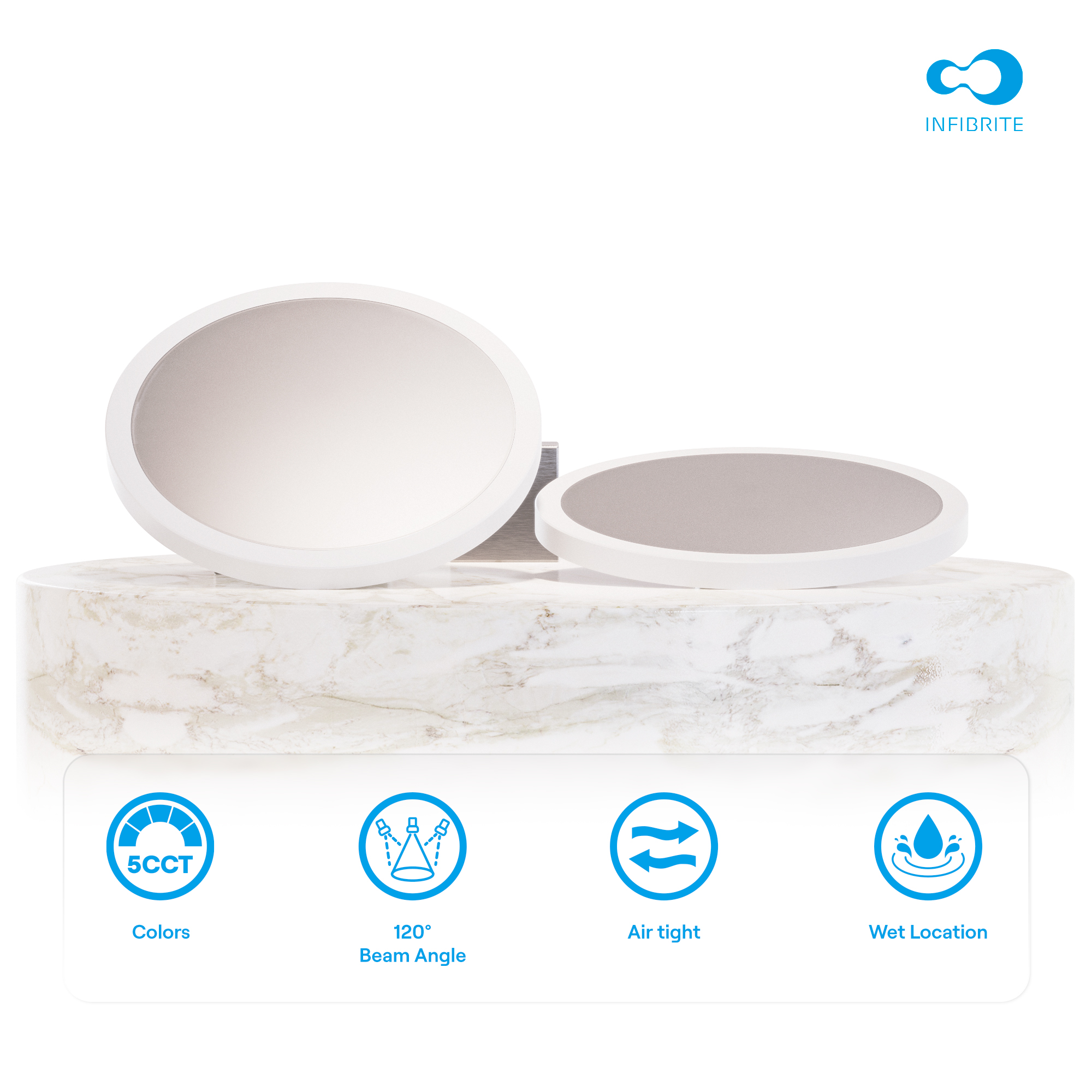 Surface Mount LED Ceiling Light, 24W 1,920LM, 5CCT Selectable, Wet Rated, Triac Dimmable, ETL, FCC, Energy Star thumbnail 5