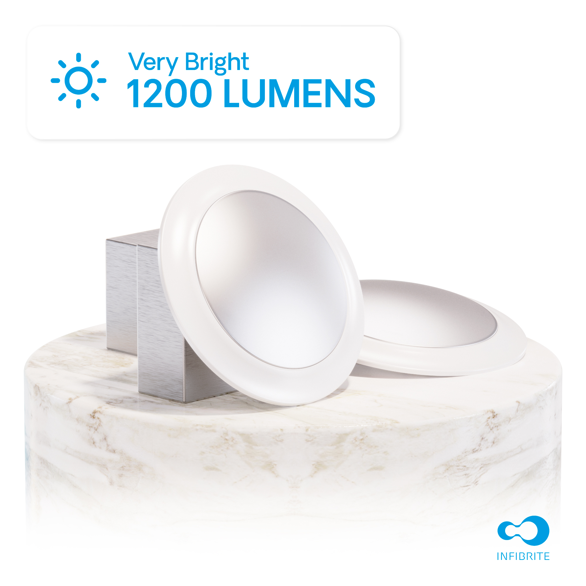 6 Inch Disk LED Ceiling Light, 15W 1,200LM, 5CCT Selectable, Triac Dimmable, ETL, FCC, Energy Star