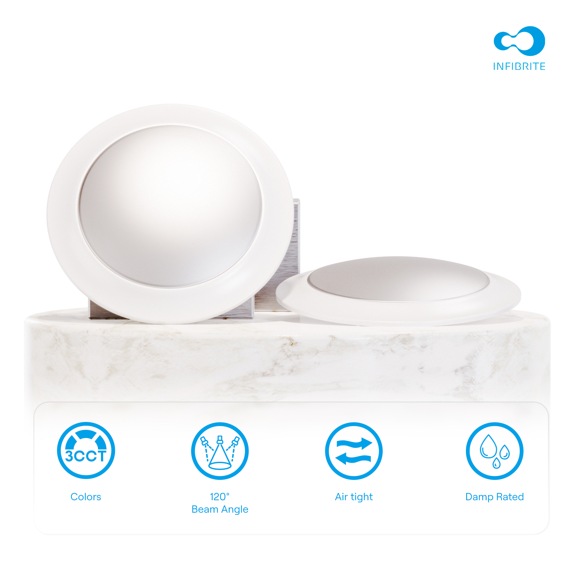 6 Inch Disk LED Ceiling Light, 15W 1,200LM, 5CCT Selectable, Triac Dimmable, ETL, FCC, Energy Star thumbnail 5