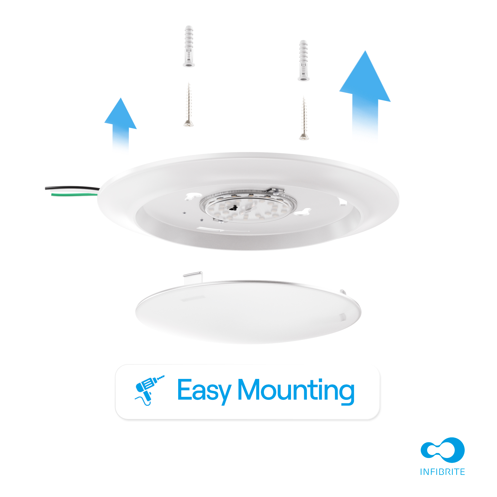 6 Inch Disk LED Ceiling Light, 15W 1,200LM, 5CCT Selectable, Triac Dimmable, ETL, FCC, Energy Star thumbnail 6