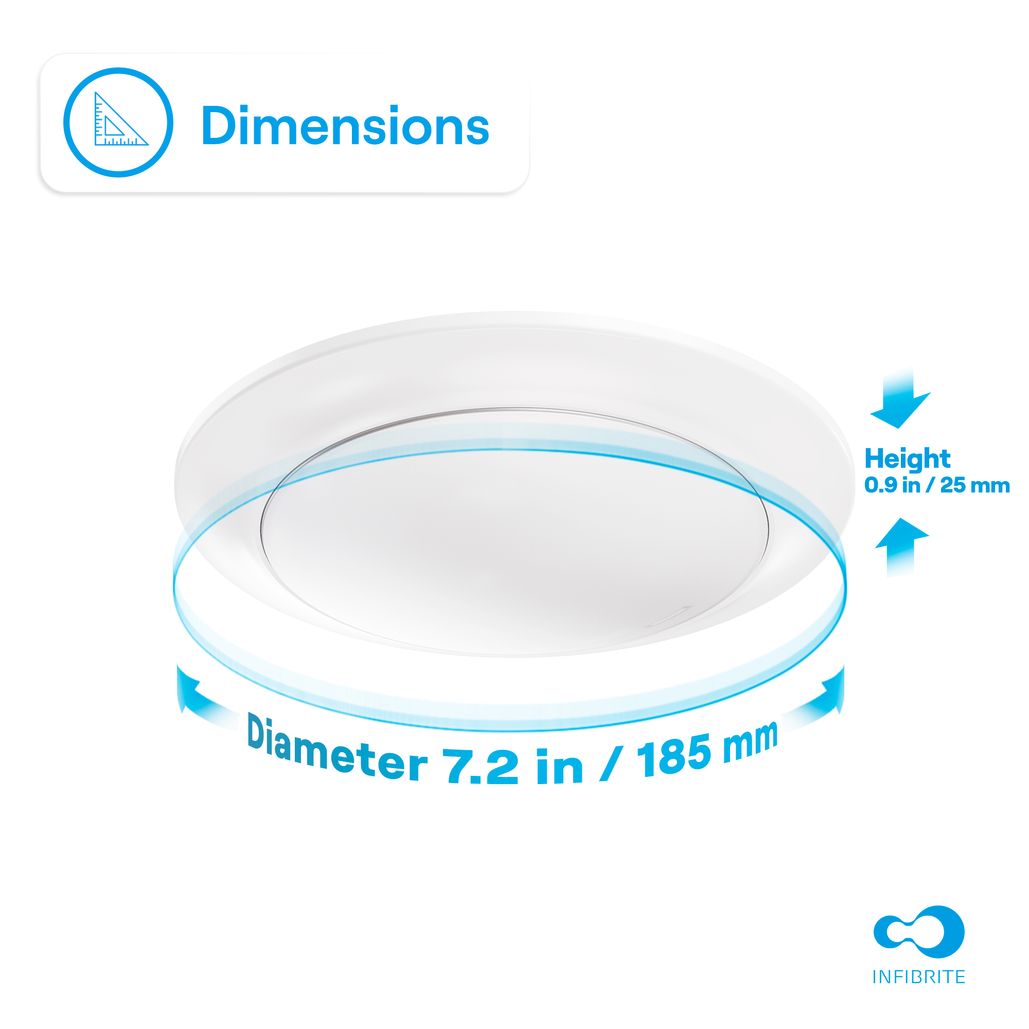 6 Inch Disk LED Ceiling Light, 15W 1,200LM, 5CCT Selectable, Triac Dimmable, ETL, FCC, Energy Star thumbnail 8