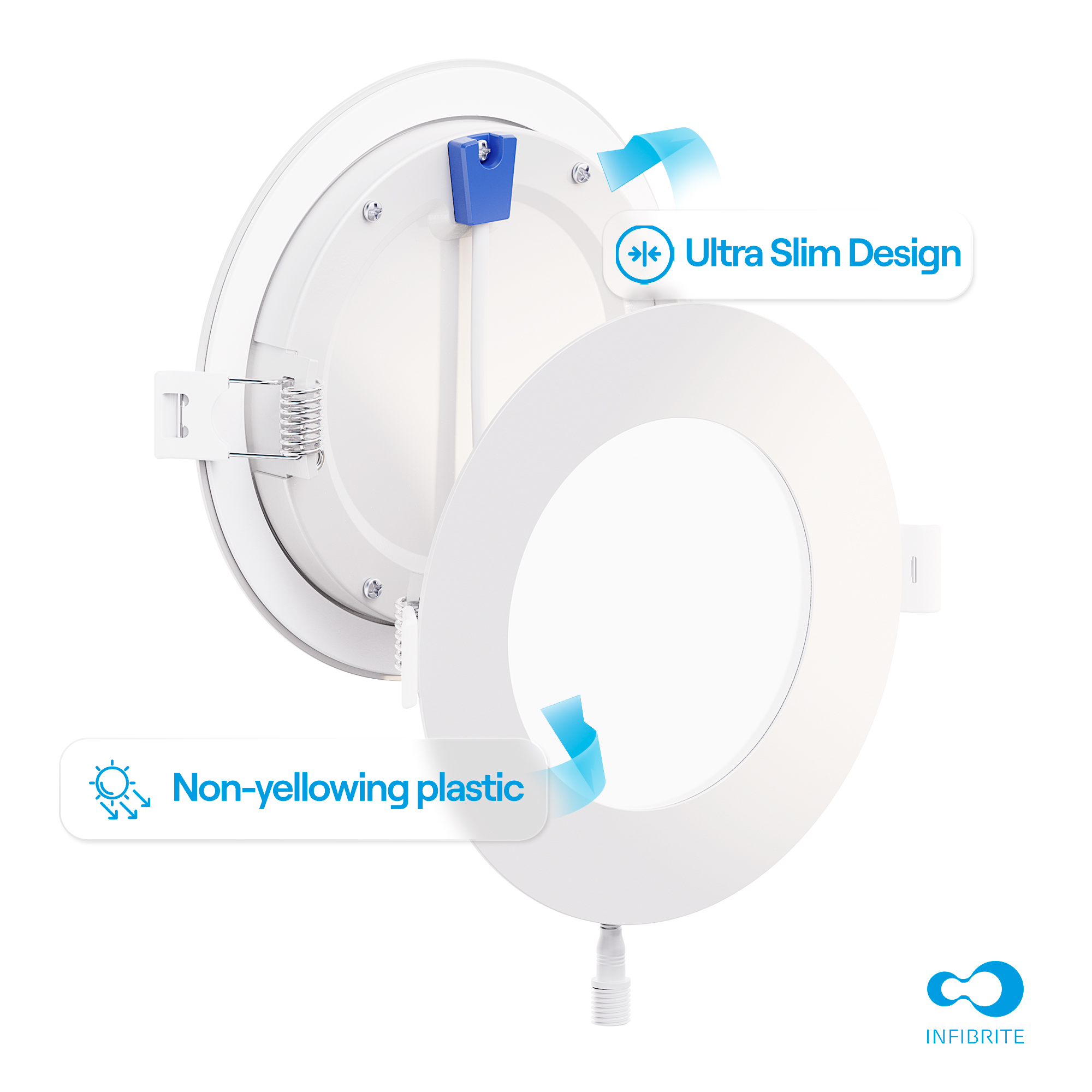 4 Inch Ultra-Thin Recessed LED Downlight, 9W 750LM, 5000K Daylight, White Trim, Wet Rated, Triac Dimmable, ETL, FCC, Energy Star, (6 Pack) thumbnail 8
