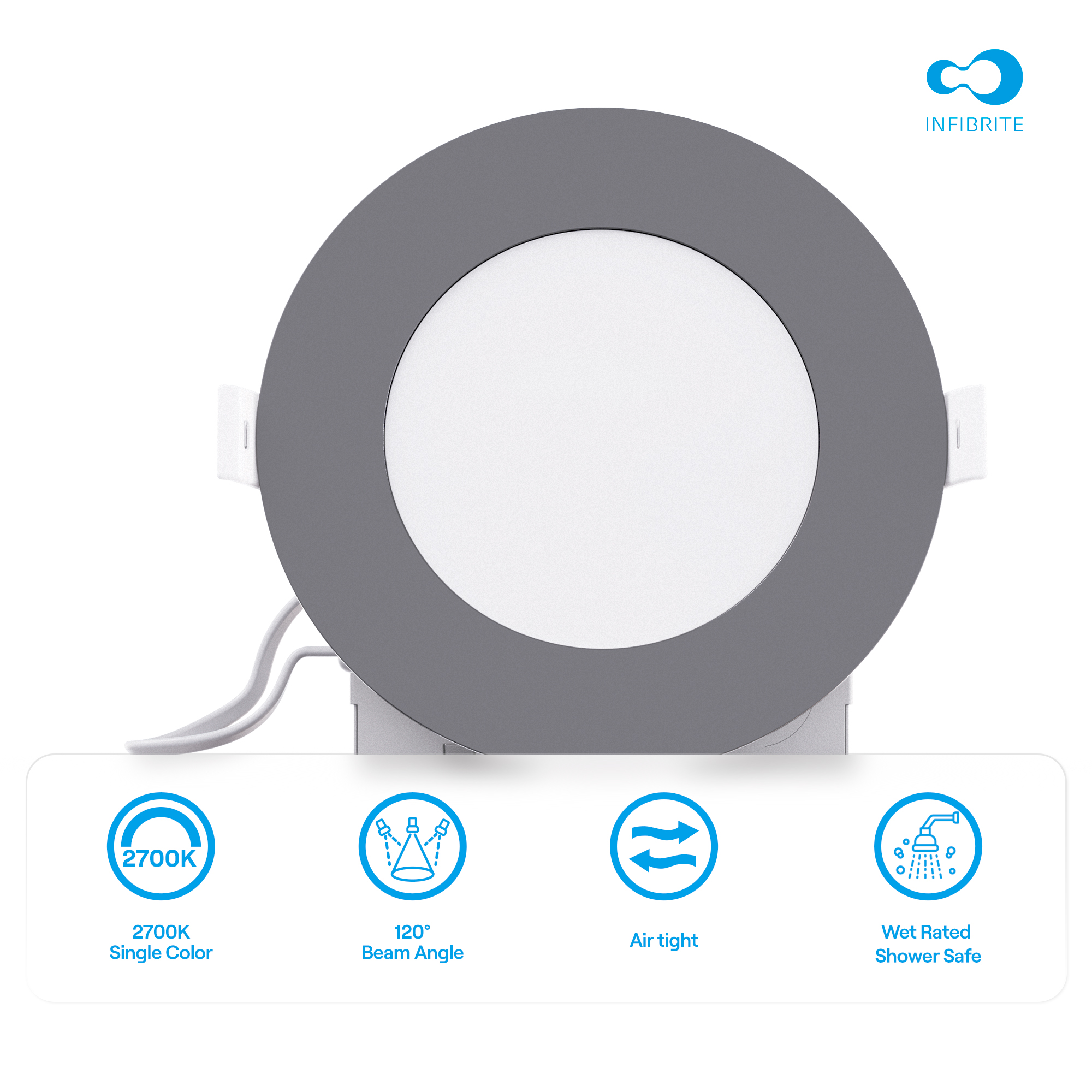 4 Inch Ultra-Thin Recessed LED Downlight, 9W 750LM, 2700K Soft White, Black Trim, Wet Rated, Triac Dimmable, ETL, FCC, Energy Star, (6 Pack) thumbnail 6