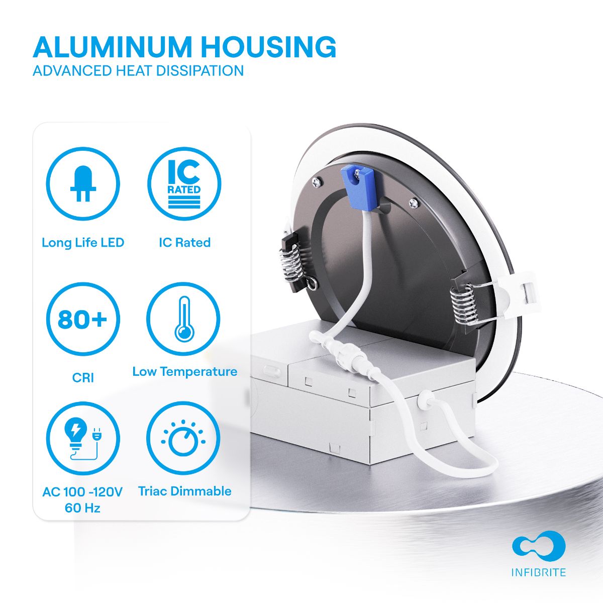 4 Inch Ultra-Thin Recessed LED Downlight, 9W 750LM, 3000K Warm White, Black Trim, Wet Rated, Triac Dimmable, ETL, FCC, Energy Star, (6 Pack) thumbnail 4
