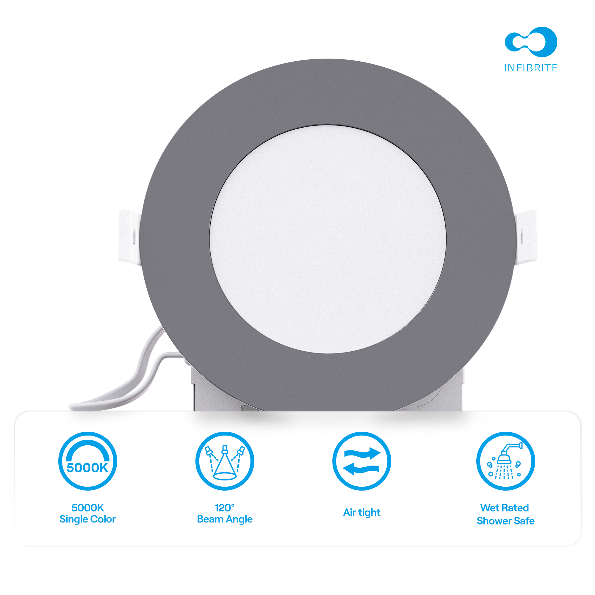 4 Inch Ultra-Thin Recessed LED Downlight, 9W 750LM, 5000K Daylight, Black Trim, Wet Rated, Triac Dimmable, ETL, FCC, Energy Star, (6 Pack) thumbnail 6