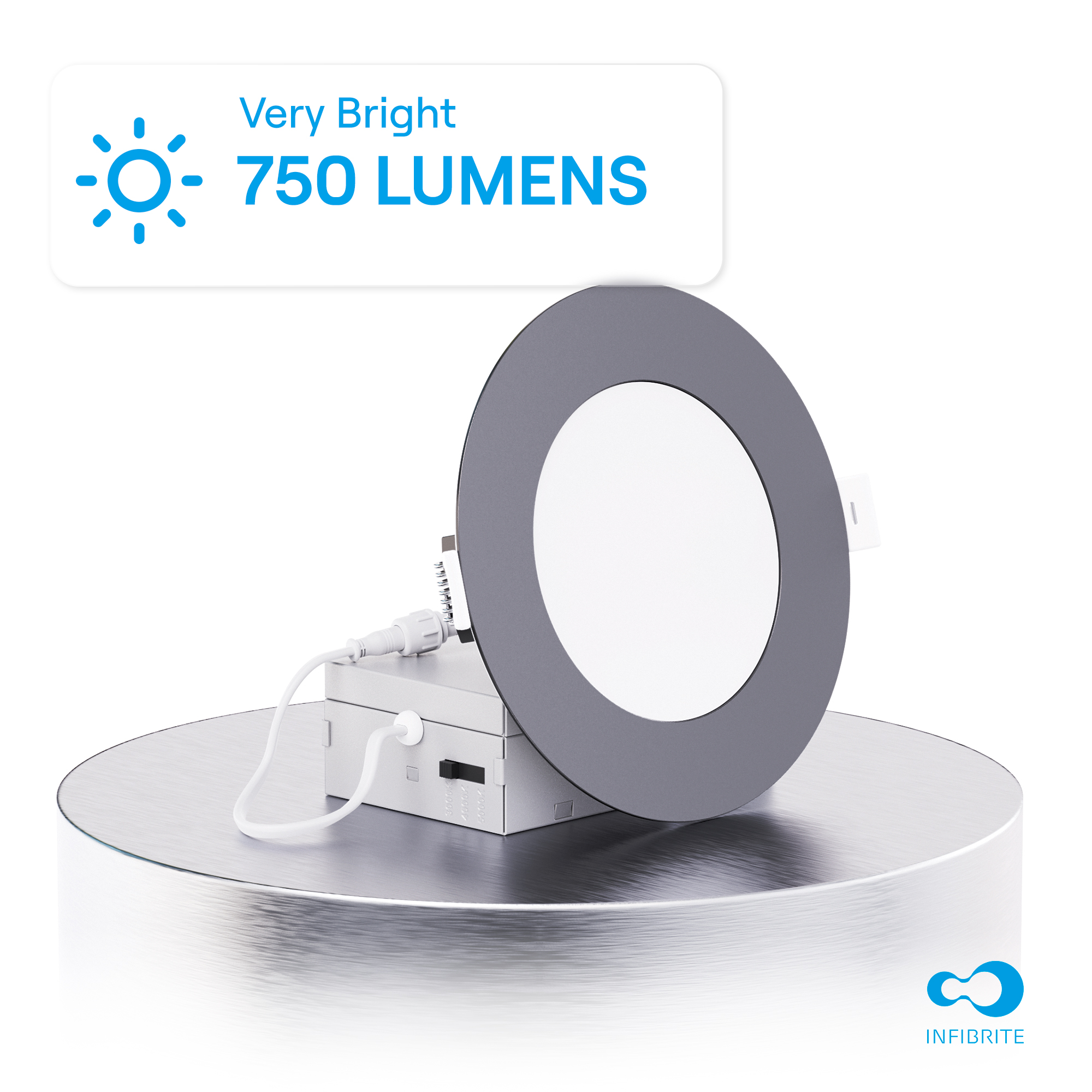 4 Inch Ultra-Thin Recessed LED Downlight, 9W 750LM, 3CCT Selectable, Black Trim, Wet Rated, Triac Dimmable, ETL, FCC, Energy Star, (6 Pack)