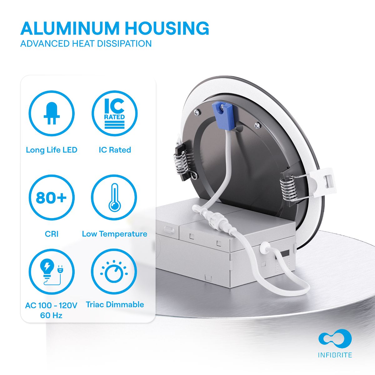 4 Inch Ultra-Thin Recessed LED Downlight, 9W 750LM, 3CCT Selectable, Black Trim, Wet Rated, Triac Dimmable, ETL, FCC, Energy Star thumbnail 3