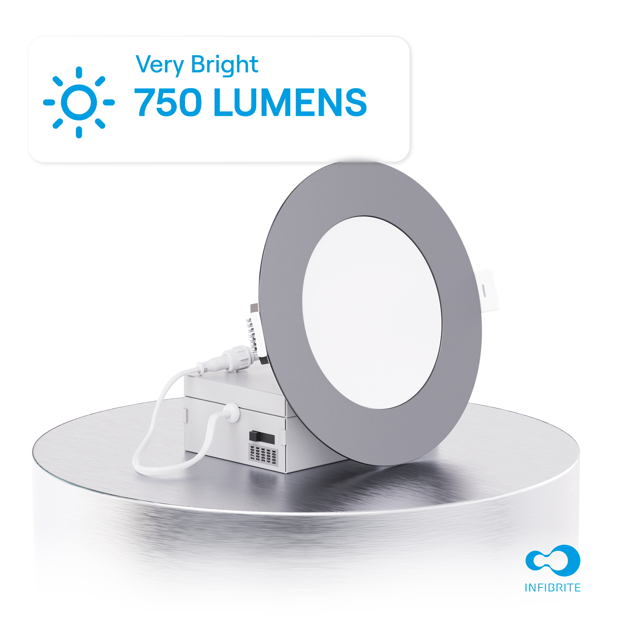 4 Inch Ultra-Thin Recessed LED Downlight, 9W 750LM, 5CCT Selectable, Black Trim, Wet Rated, Triac Dimmable, ETL, FCC, Energy Star, (6 Pack) thumbnail 3