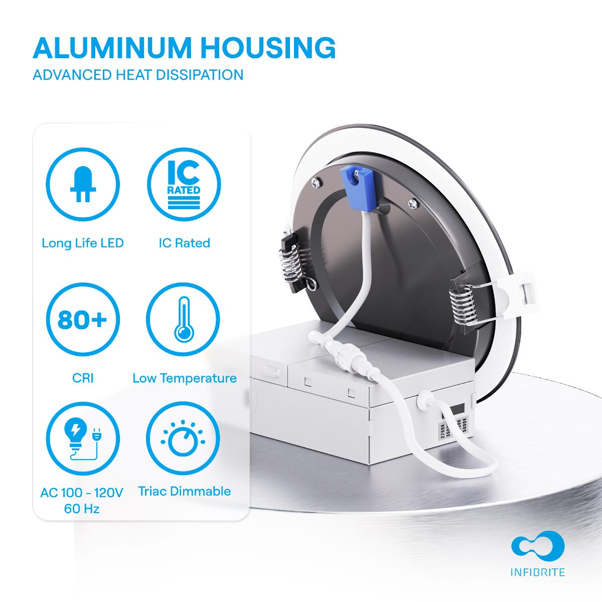4 Inch Ultra-Thin Recessed LED Downlight, 9W 750LM, 5CCT Selectable, Black Trim, Wet Rated, Triac Dimmable, ETL, FCC, Energy Star, (6 Pack) thumbnail 4