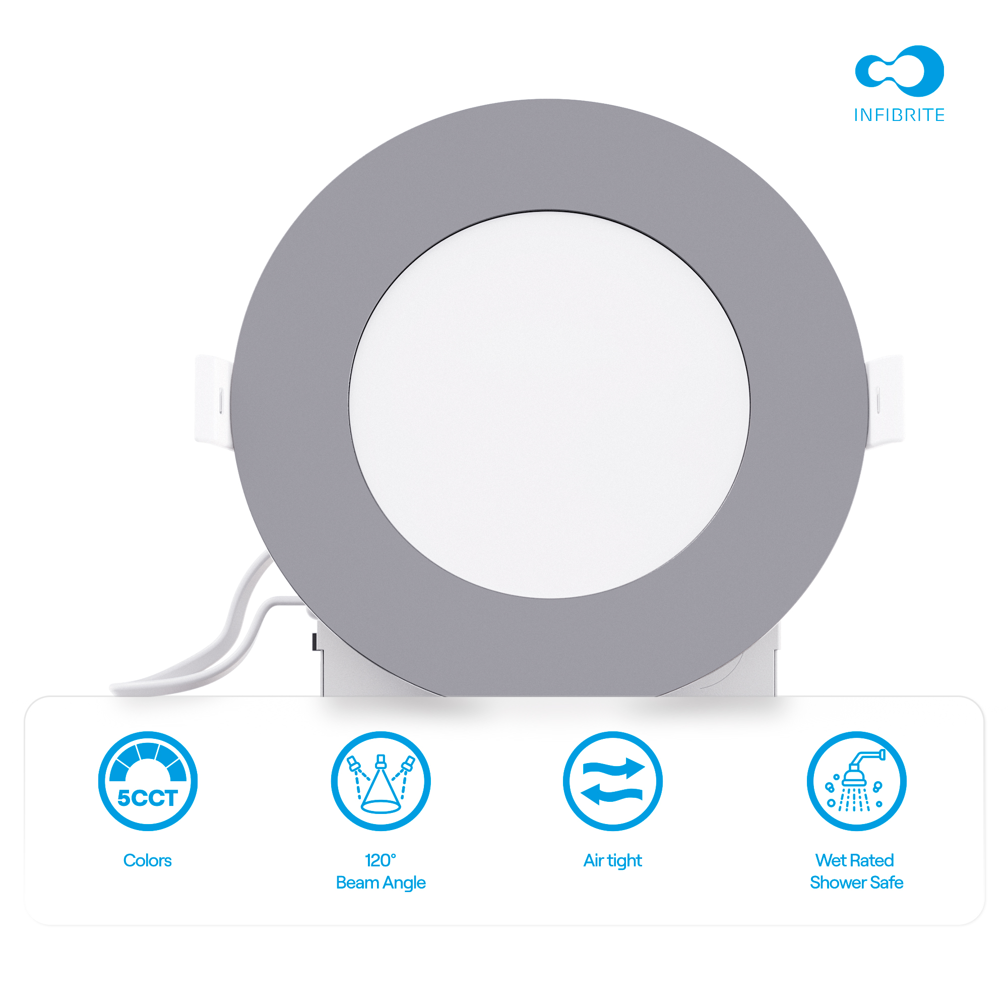4 Inch Ultra-Thin Recessed LED Downlight, 9W 750LM, 5CCT Selectable, Black Trim, Wet Rated, Triac Dimmable, ETL, FCC, Energy Star, (6 Pack) thumbnail 6