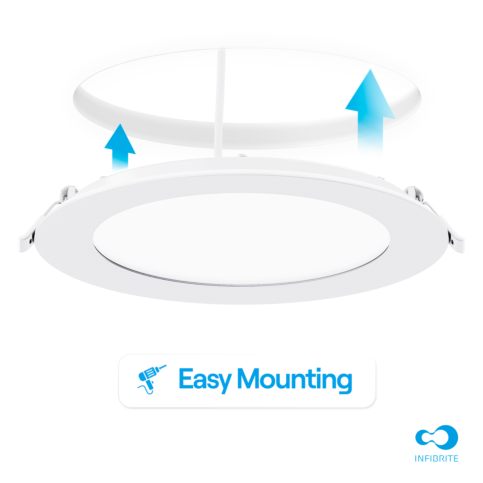 6 Inch Ultra-Thin Recessed LED Downlight, 12W 1,050LM, 2700K Soft White, White Trim, Wet Rated, Triac Dimmable, ETL, FCC, Energy Star thumbnail 6