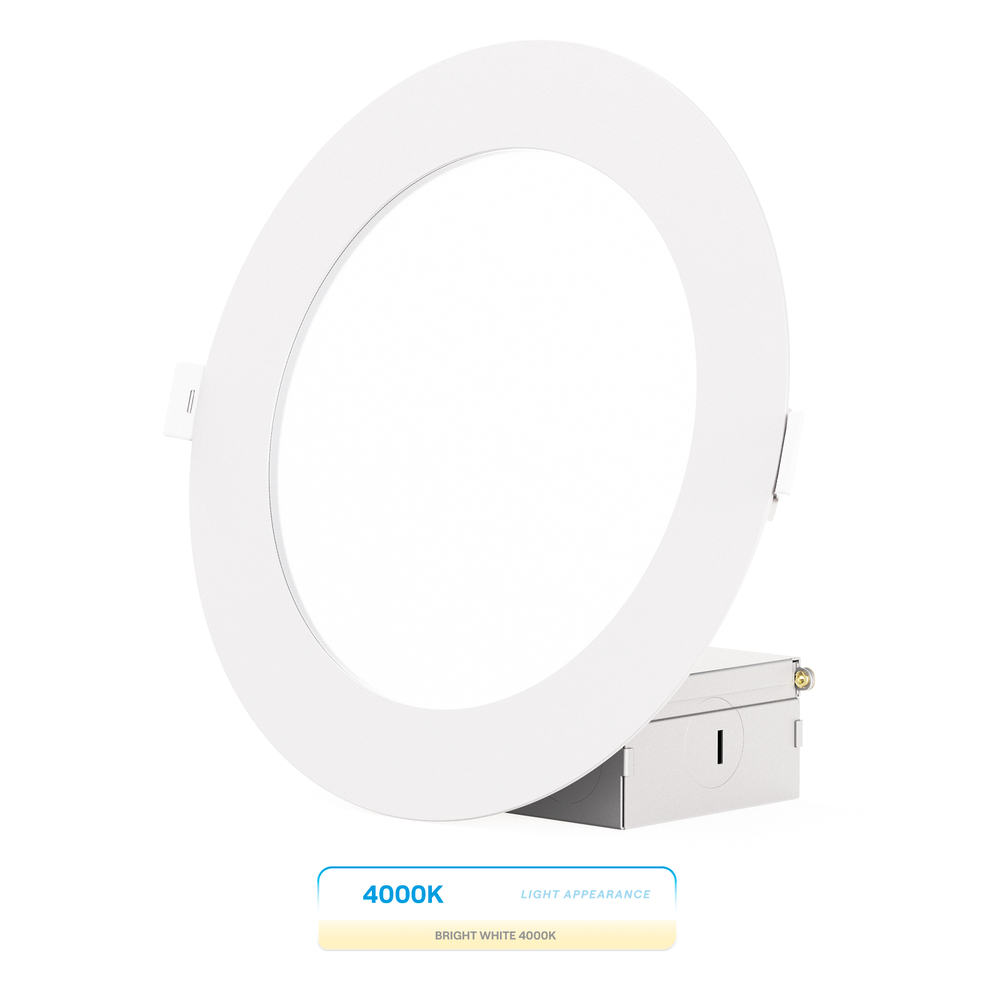 6 Inch Ultra-Thin Recessed LED Downlight, 12W 1,050LM, 4000K Cool White, White Trim, Wet Rated, Triac Dimmable, ETL, FCC, Energy Star