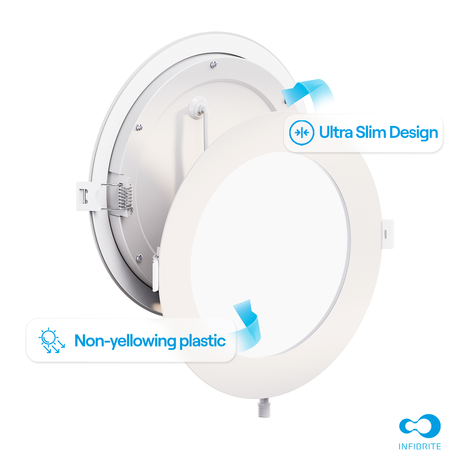 6 Inch Ultra-Thin Recessed LED Downlight, 12W 1,050LM, 5000K Daylight, White Trim, Wet Rated, Triac Dimmable, ETL, FCC, Energy Star thumbnail 7
