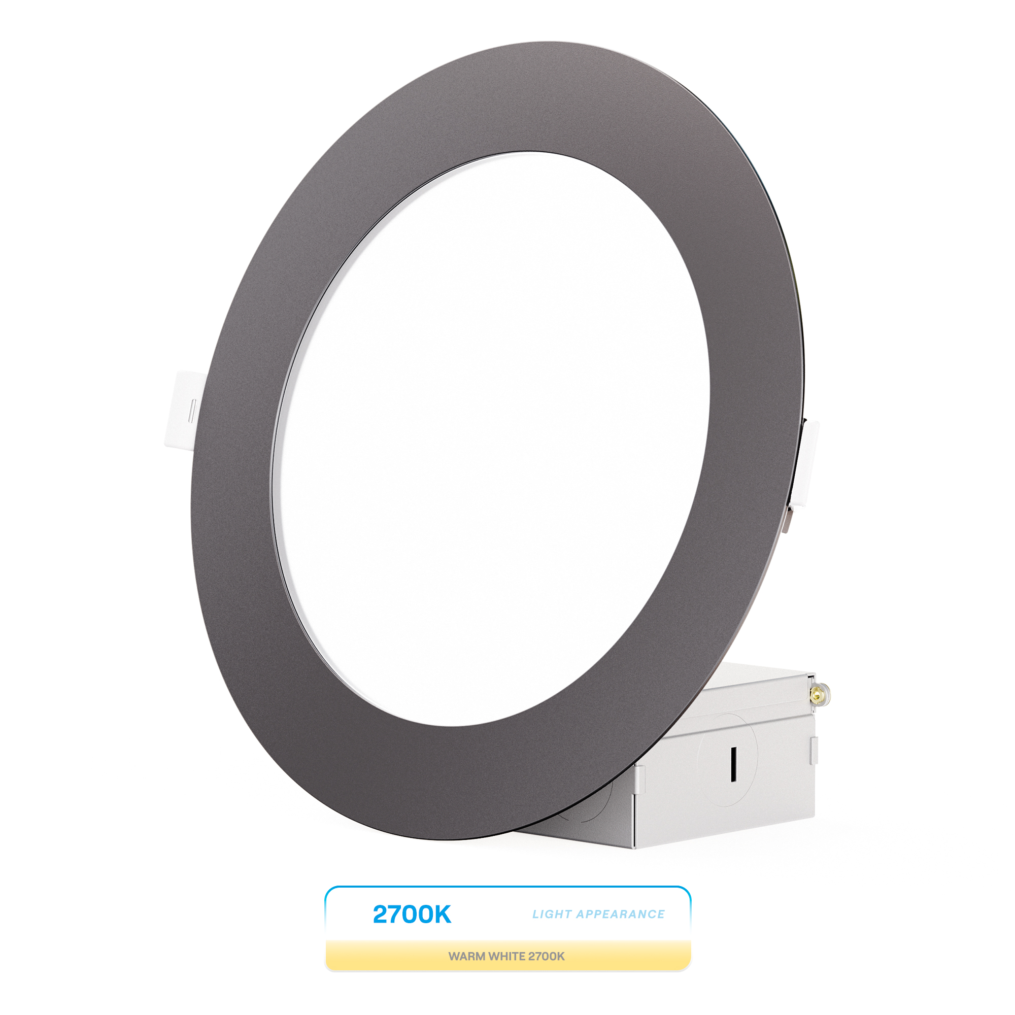 6 Inch Ultra-Thin Recessed LED Downlight, 12W 1,050LM, 2700K Soft White, Black Trim, Wet Rated, Triac Dimmable, ETL, FCC, Energy Star, (6 Pack)