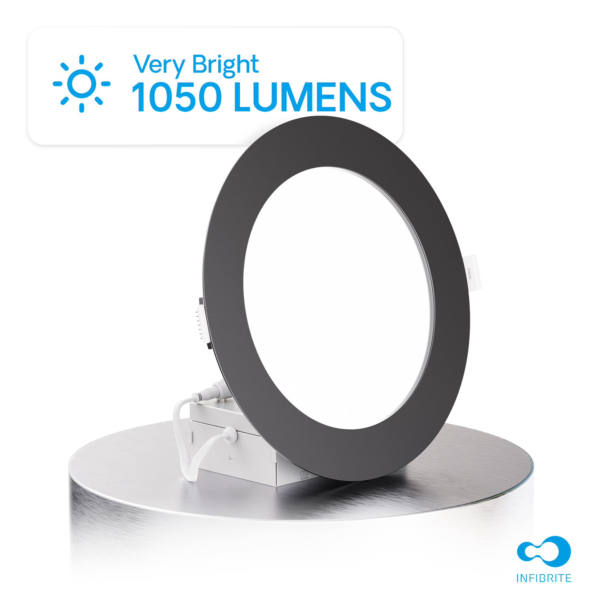 6 Inch Ultra-Thin Recessed LED Downlight, 12W 1,050LM, 2700K Soft White, Black Trim, Wet Rated, Triac Dimmable, ETL, FCC, Energy Star, (6 Pack)