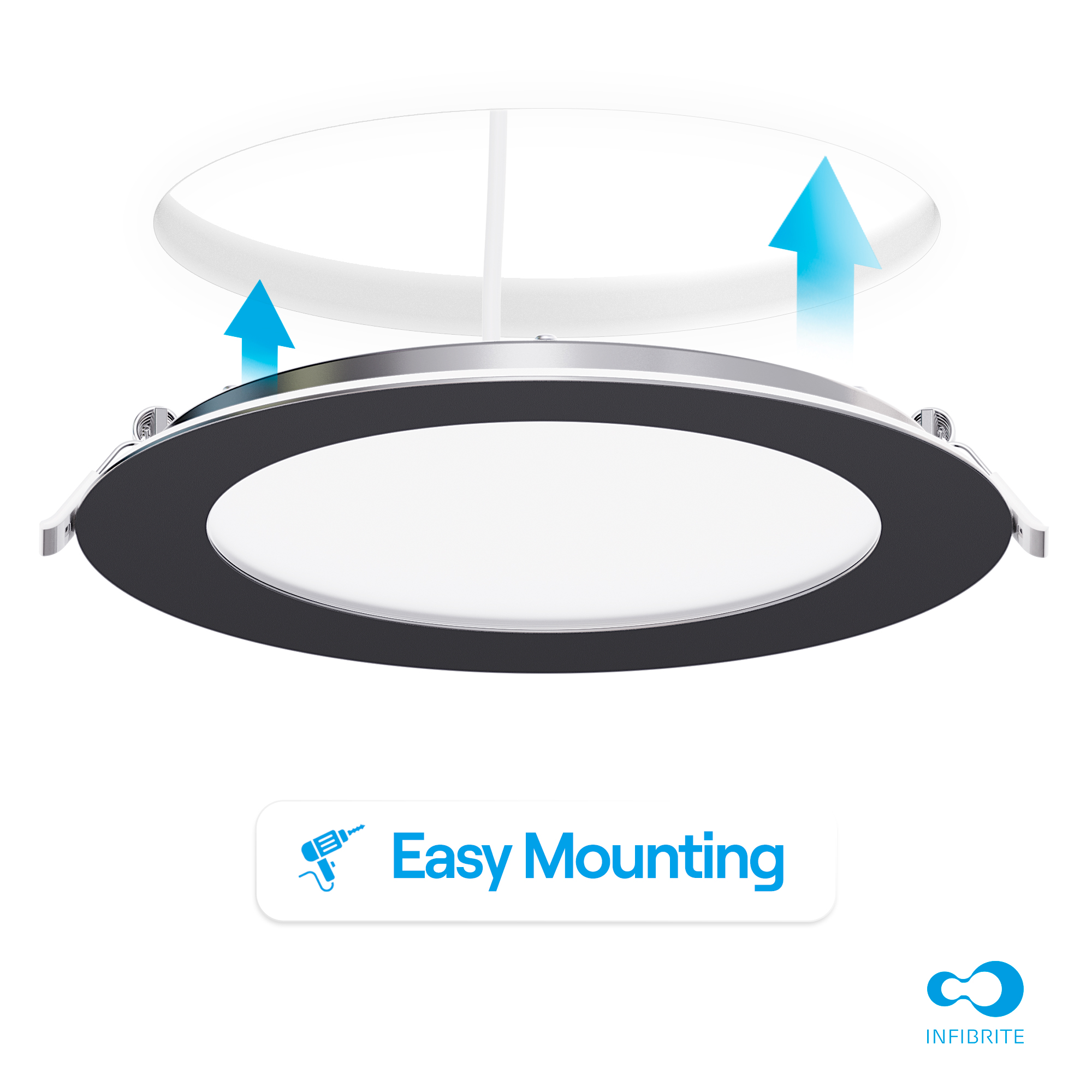 6 Inch Ultra-Thin Recessed LED Downlight, 12W 1,050LM, 2700K Soft White, Black Trim, Wet Rated, Triac Dimmable, ETL, FCC, Energy Star, (6 Pack) thumbnail 7