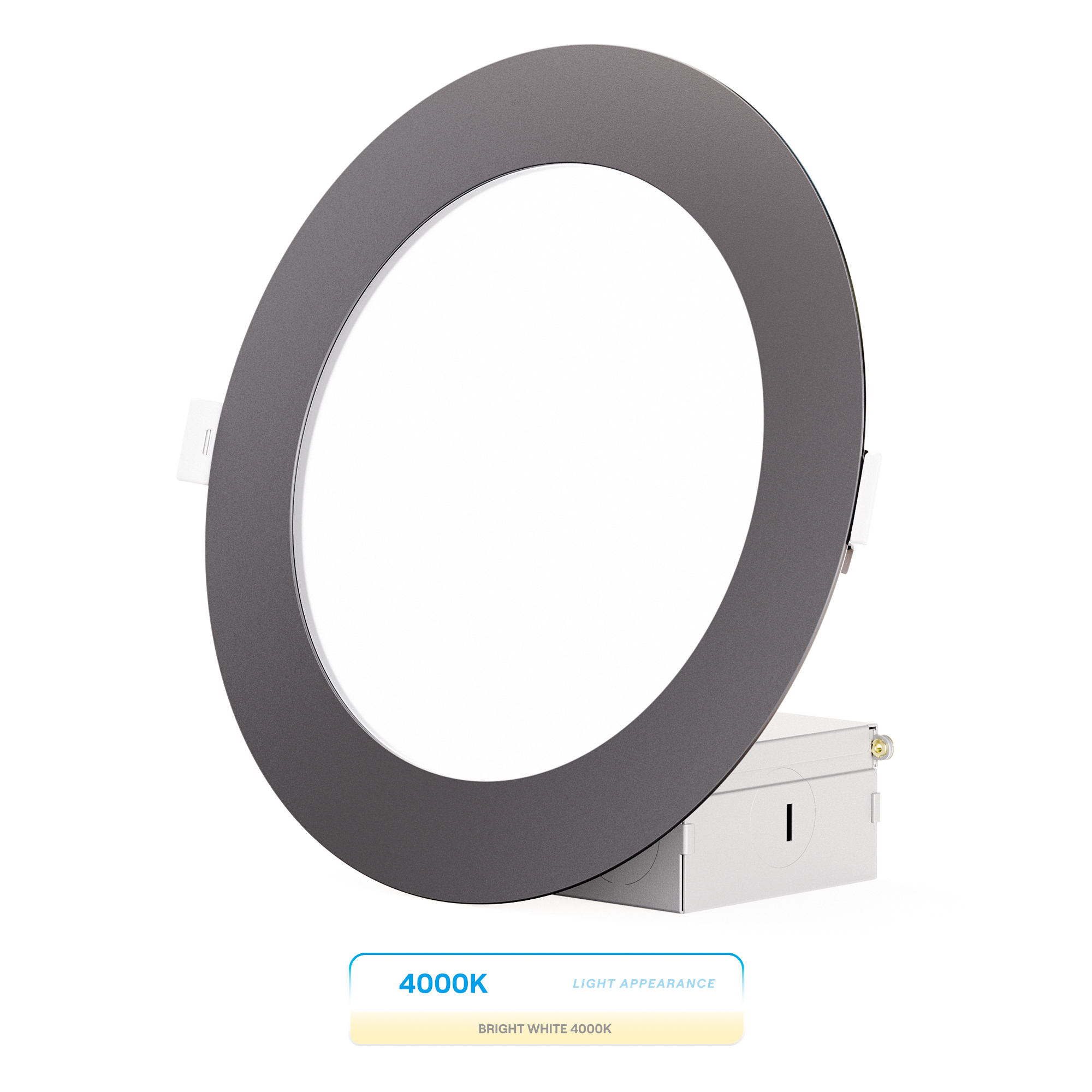 6 Inch Ultra-Thin Recessed LED Downlight, 12W 1,050LM, 4000K Cool White, Black Trim, Wet Rated, Triac Dimmable, ETL, FCC, Energy Star, (12 Pack)