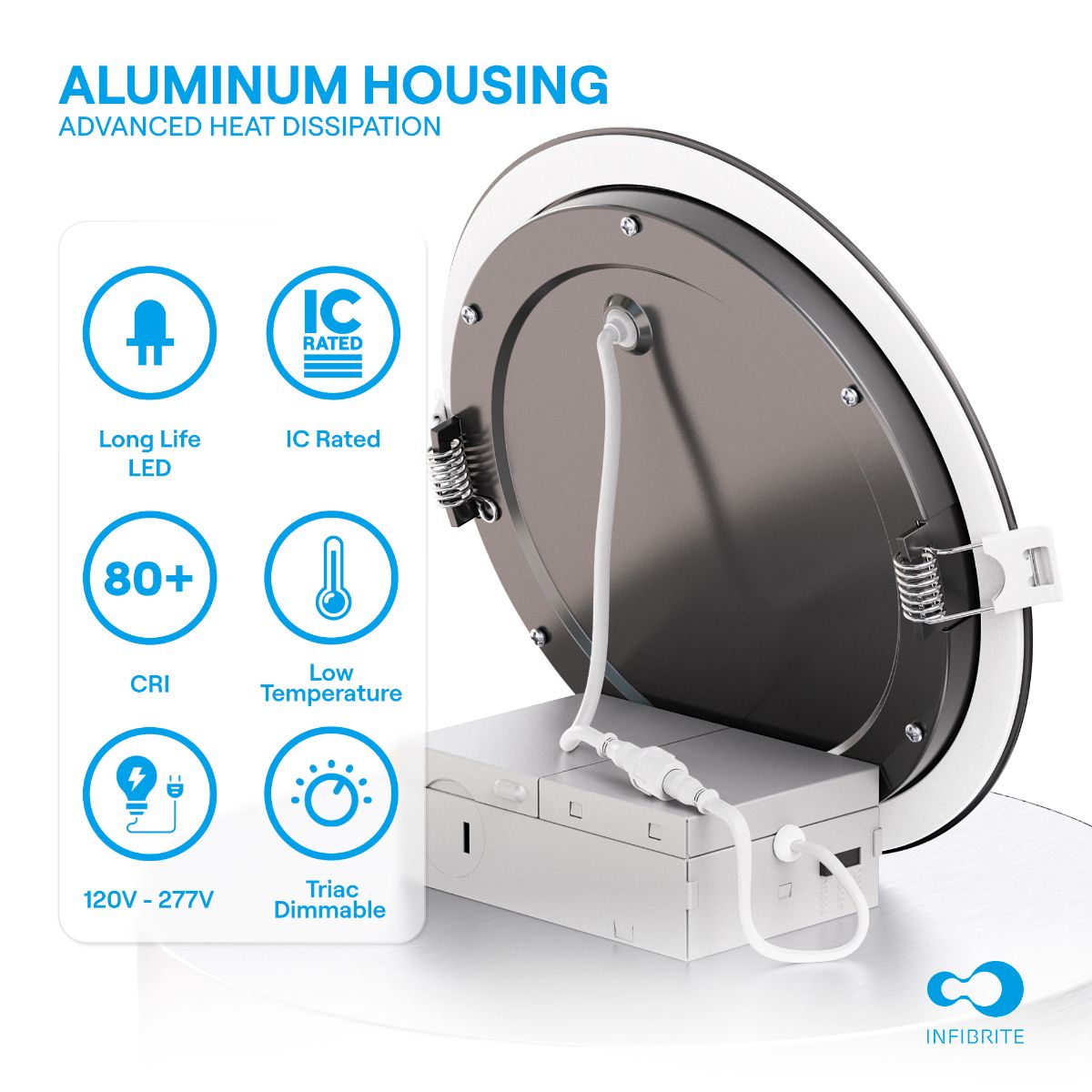6 Inch Ultra-Thin Recessed LED Downlight, 12W 1,050LM, 3CCT Selectable, Black Trim, Wet Rated, Triac Dimmable, ETL, FCC, Energy Star, (6 Pack) thumbnail 4