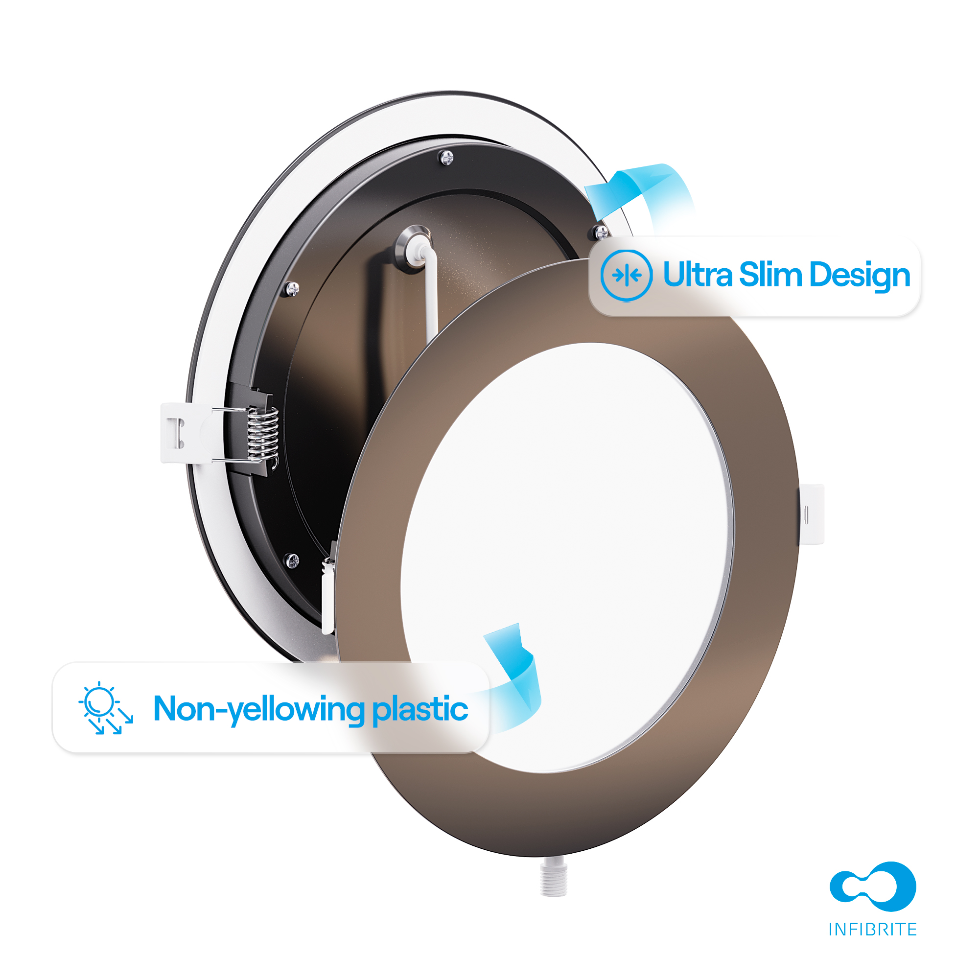 6 Inch Ultra-Thin Recessed LED Downlight, 12W 1,050LM, 3CCT Selectable, Black Trim, Wet Rated, Triac Dimmable, ETL, FCC, Energy Star, (6 Pack) thumbnail 8
