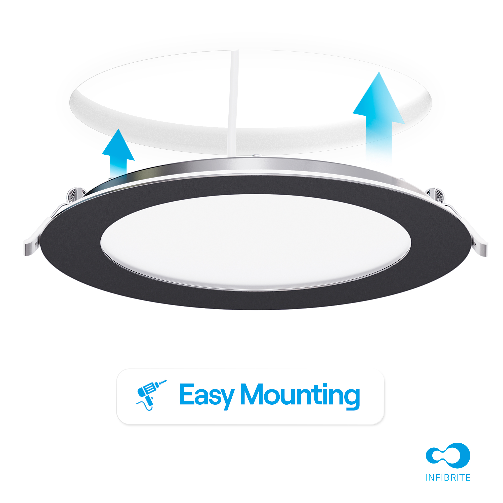 6 Inch Ultra-Thin Recessed LED Downlight, 12W 1,050LM, 5CCT Selectable, Black Trim, Wet Rated, Triac Dimmable, ETL, FCC, Energy Star, (6 Pack) thumbnail 7