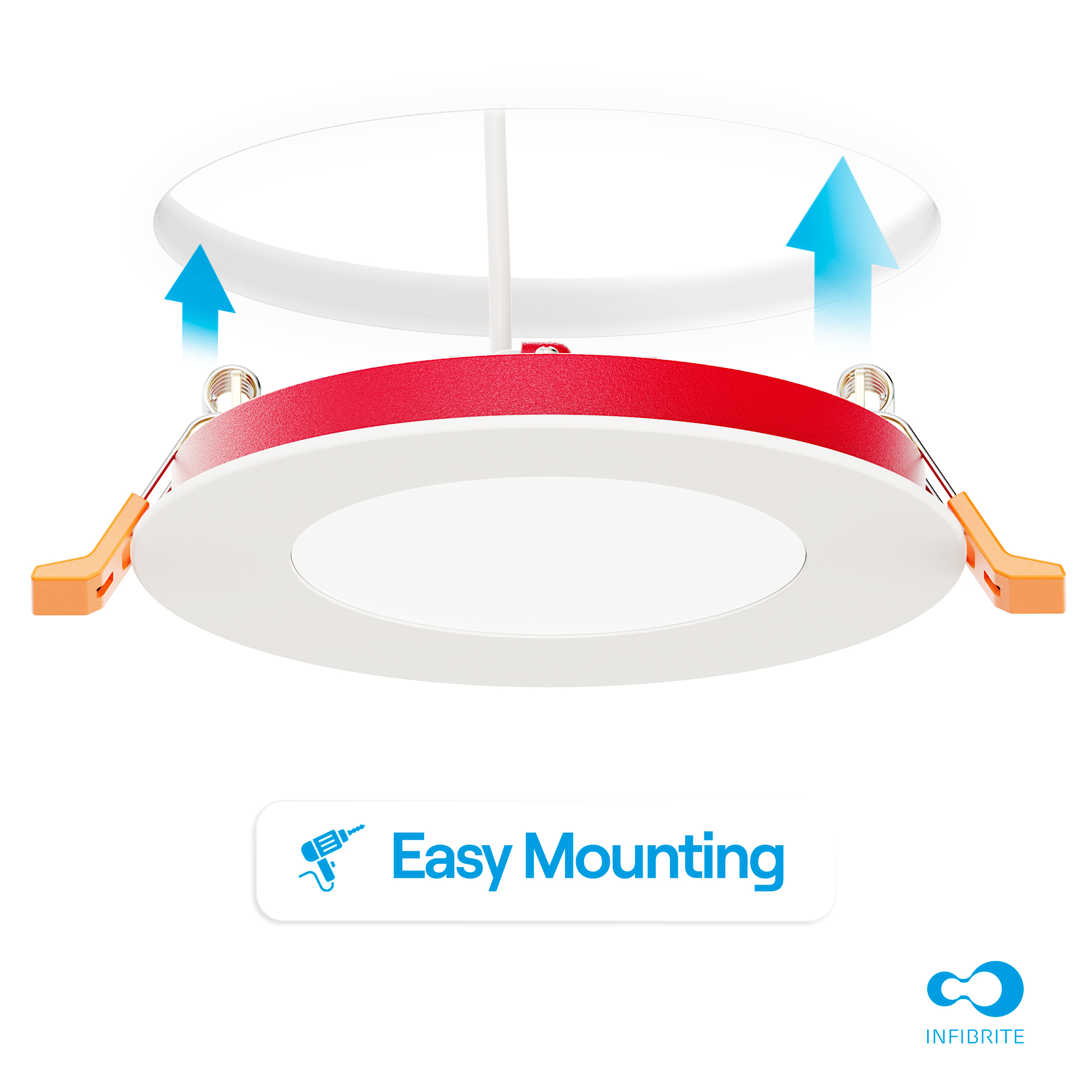4 Inch Ultra-Thin Recessed LED Downlight, 9W 750LM, 5CCT Selectable, White Trim, Fire Rated, Wet Rated, Triac Dimmable, ETL, FCC, Energy Star, (24 Pack) thumbnail 7