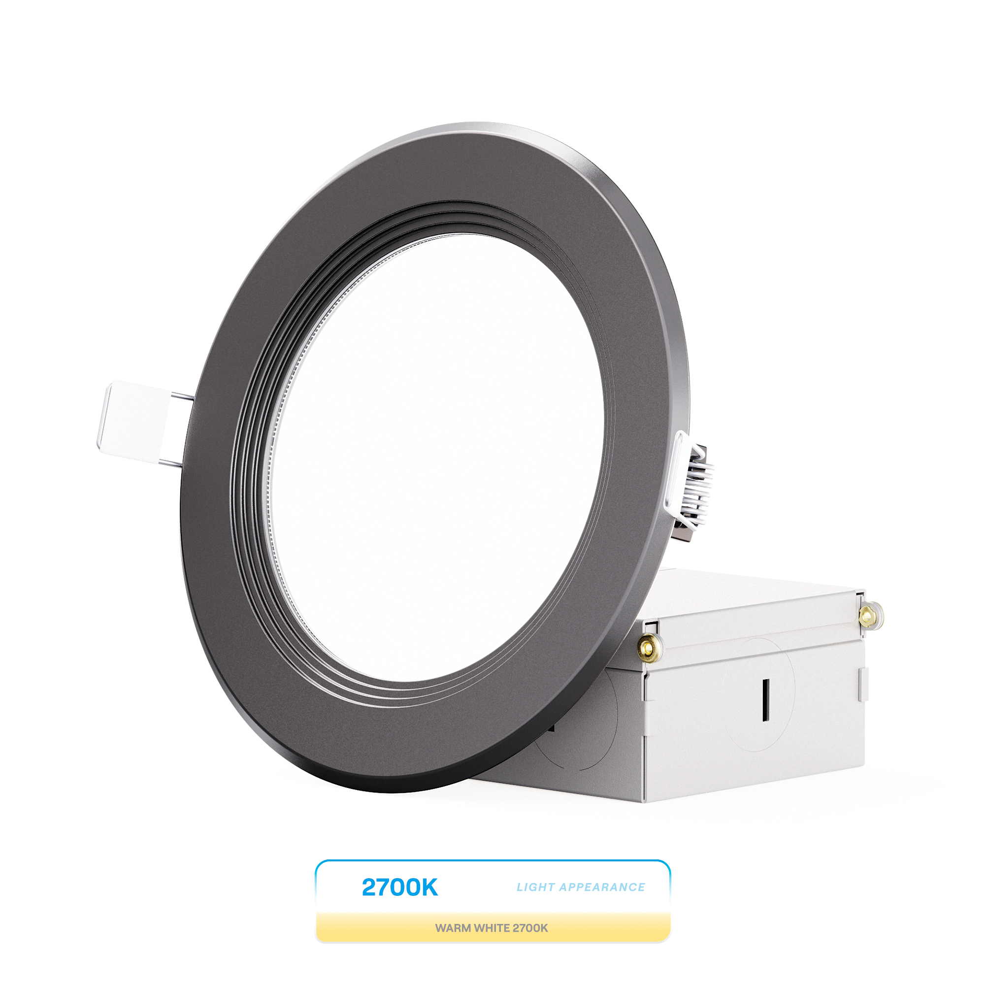 4 Inch Ultra-Thin Recessed LED Downlight, 9W 750LM, 2700K Soft White, Black Trim, Baffle Trim, Wet Rated, Triac Dimmable, ETL, FCC, Energy Star, (6 Pack)