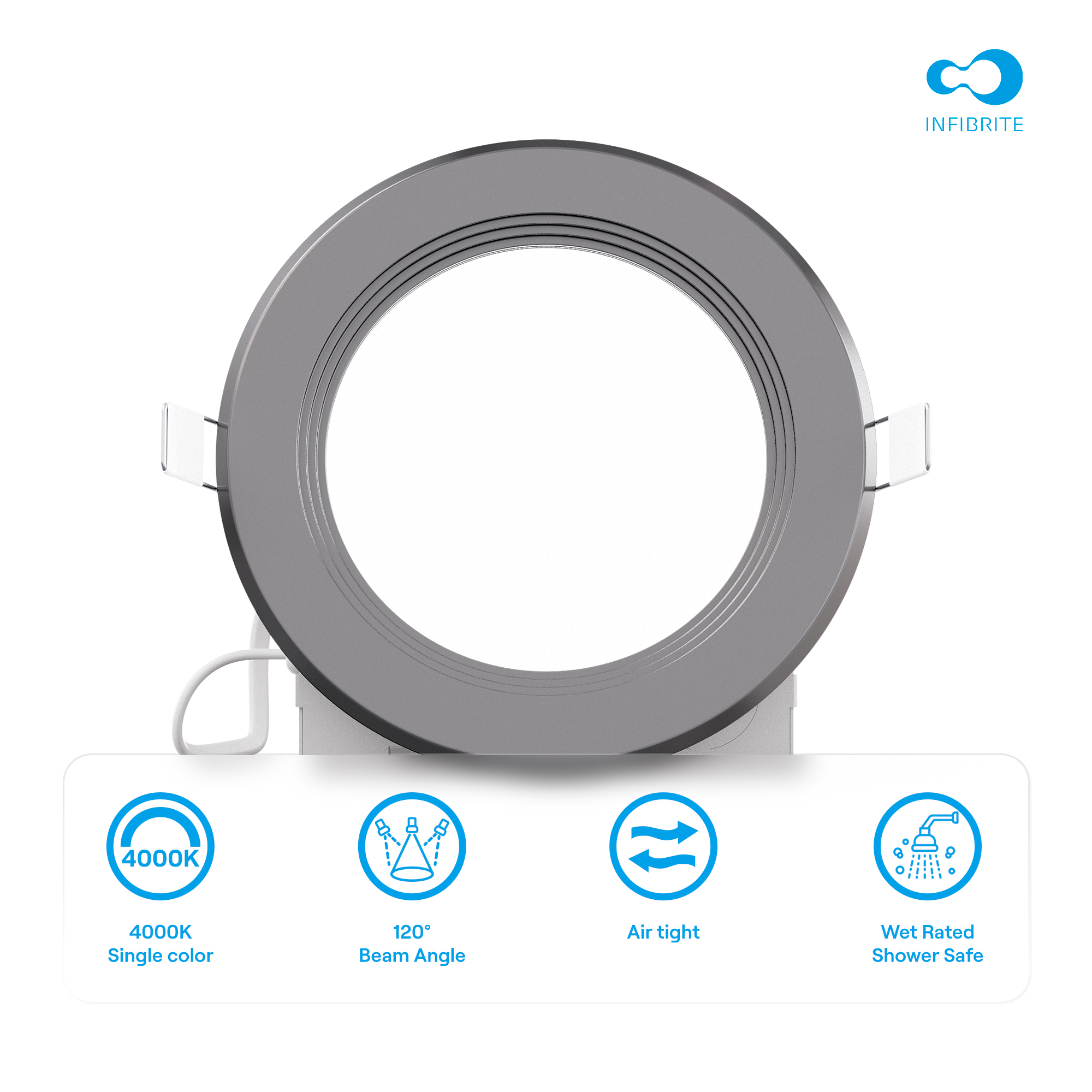 4 Inch Ultra-Thin Recessed LED Downlight, 9W 750LM, 4000K Cool White, Black Trim, Baffle Trim, Wet Rated, Triac Dimmable, ETL, FCC, Energy Star, (6 Pack) thumbnail 6