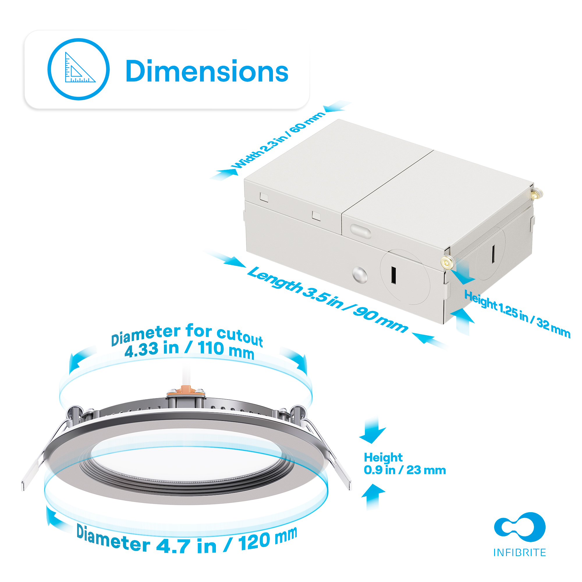 4 Inch Ultra-Thin Recessed LED Downlight, 9W 750LM, 5000K Daylight, Black Trim, Baffle Trim, Wet Rated, Triac Dimmable, ETL, FCC, Energy Star thumbnail 8