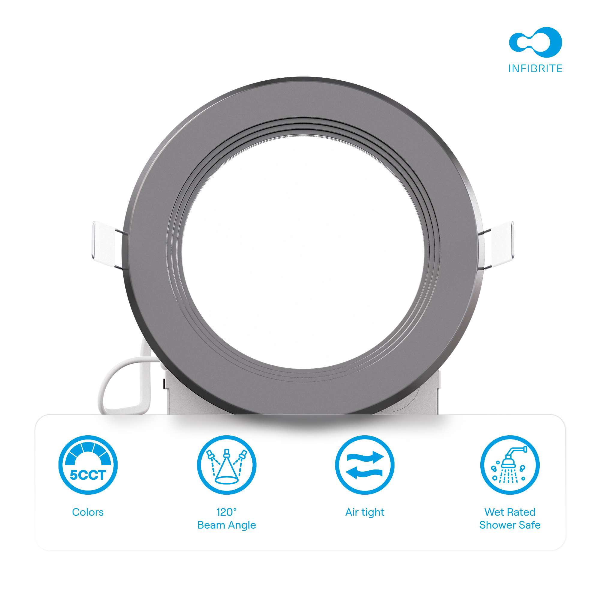 4 Inch Ultra-Thin Recessed LED Downlight, 9W 750LM, 5CCT Selectable, Black Trim, Baffle Trim, Wet Rated, Triac Dimmable, ETL, FCC, Energy Star, (24 Pack) thumbnail 6