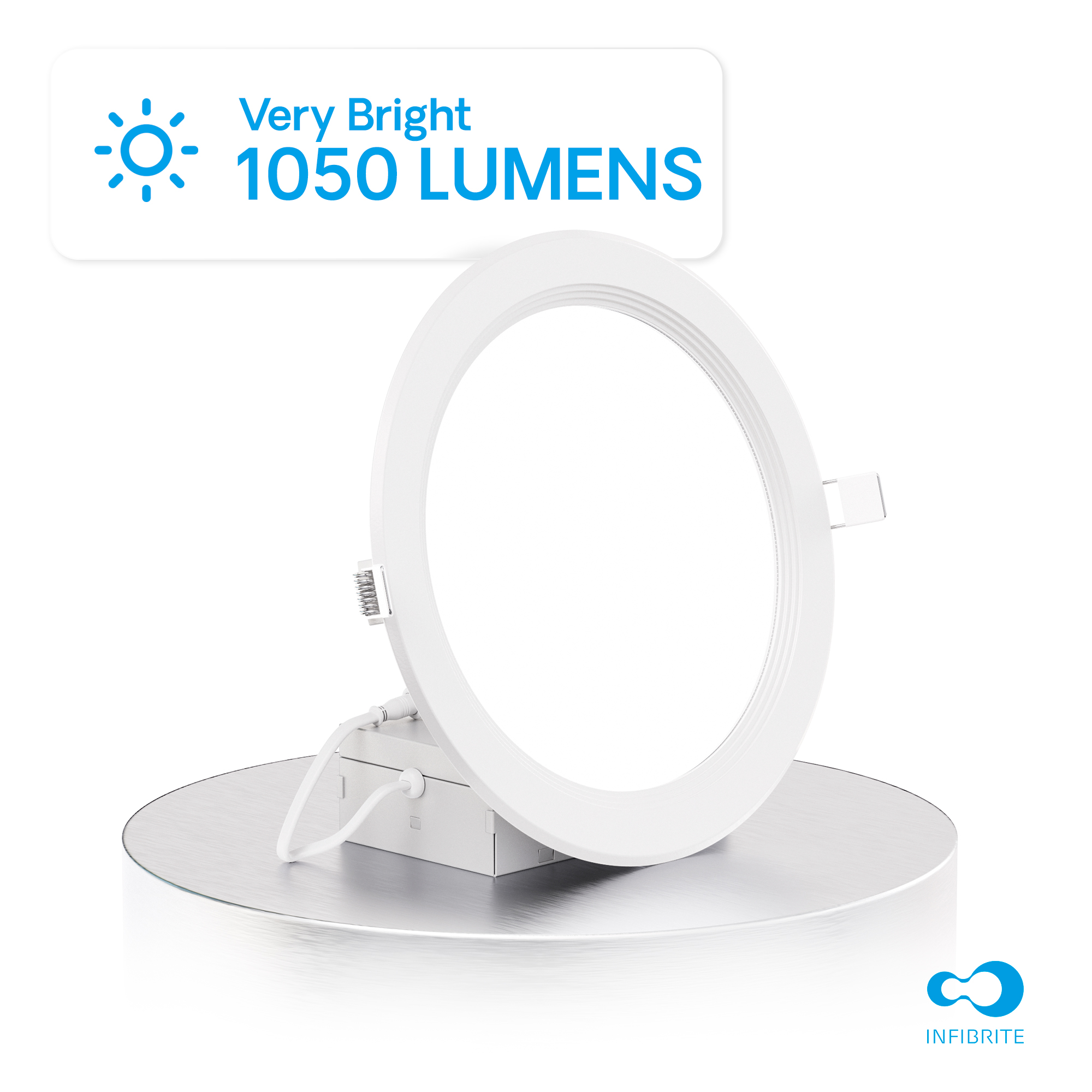 6 Inch Ultra-Thin Recessed LED Downlight, 12W 1,050LM, 2700K Soft White, White Trim, Baffle Trim, Wet Rated, Triac Dimmable, ETL, FCC, Energy Star thumbnail 2