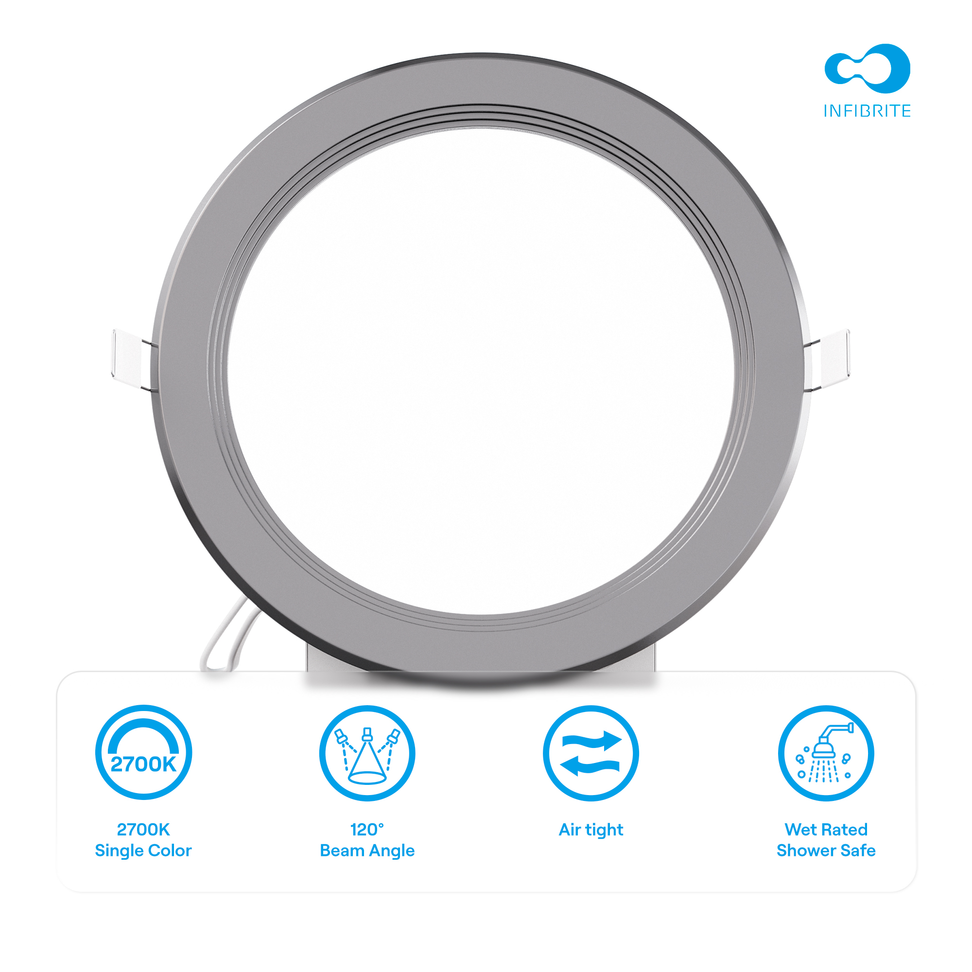 6 Inch Ultra-Thin Recessed LED Downlight, 12W 1,050LM, 2700K Soft White, Black Trim, Baffle Trim, Wet Rated, Triac Dimmable, ETL, FCC, Energy Star, (6 Pack) thumbnail 6