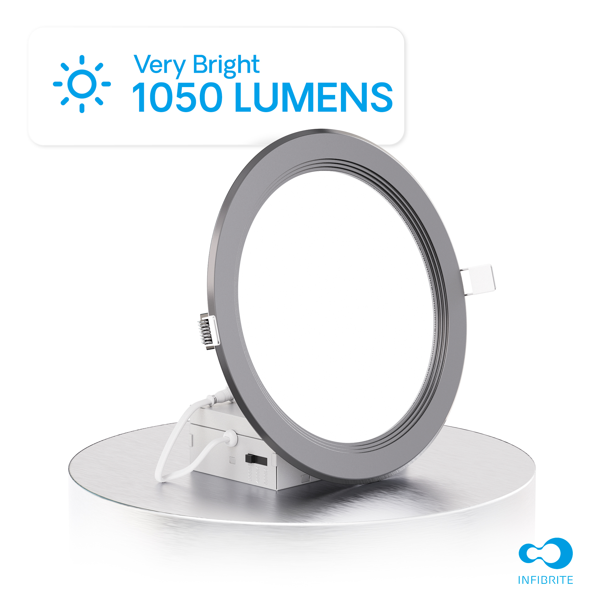 6 Inch Ultra-Thin Recessed LED Downlight, 12W 1,050LM, 3CCT Selectable, Black Trim, Baffle Trim, Wet Rated, Triac Dimmable, ETL, FCC, Energy Star thumbnail 2