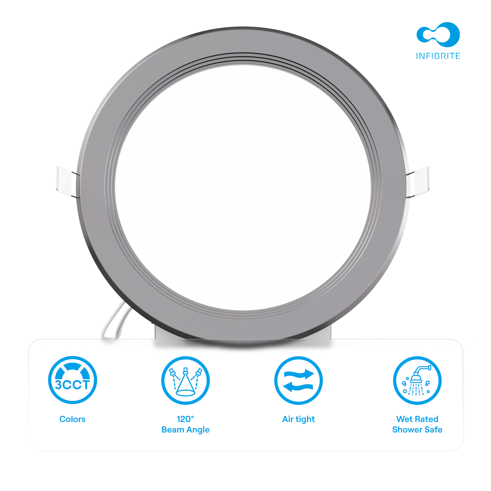 6 Inch Ultra-Thin Recessed LED Downlight, 12W 1,050LM, 3CCT Selectable, Black Trim, Baffle Trim, Wet Rated, Triac Dimmable, ETL, FCC, Energy Star thumbnail 5
